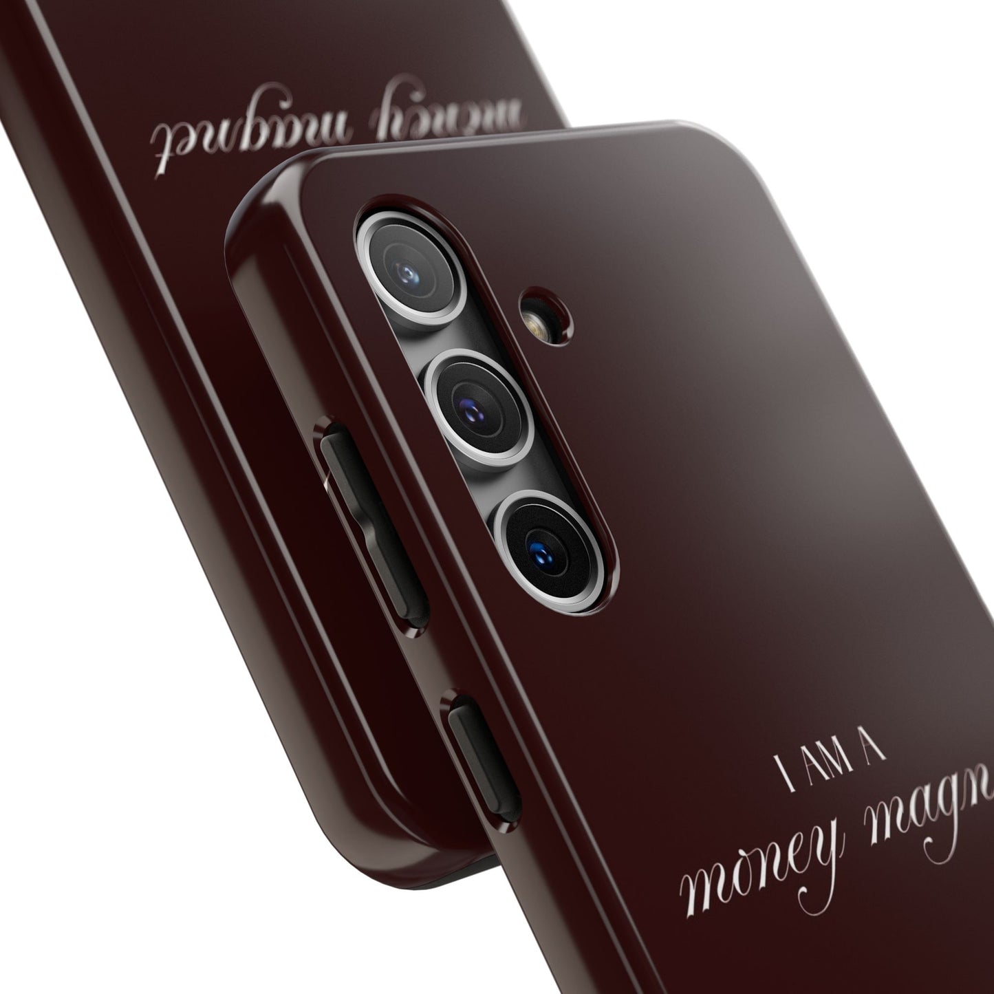 I Am a Money Magnet Tough Phone Case — Protective Glossy Phone Cover with Motivational Script