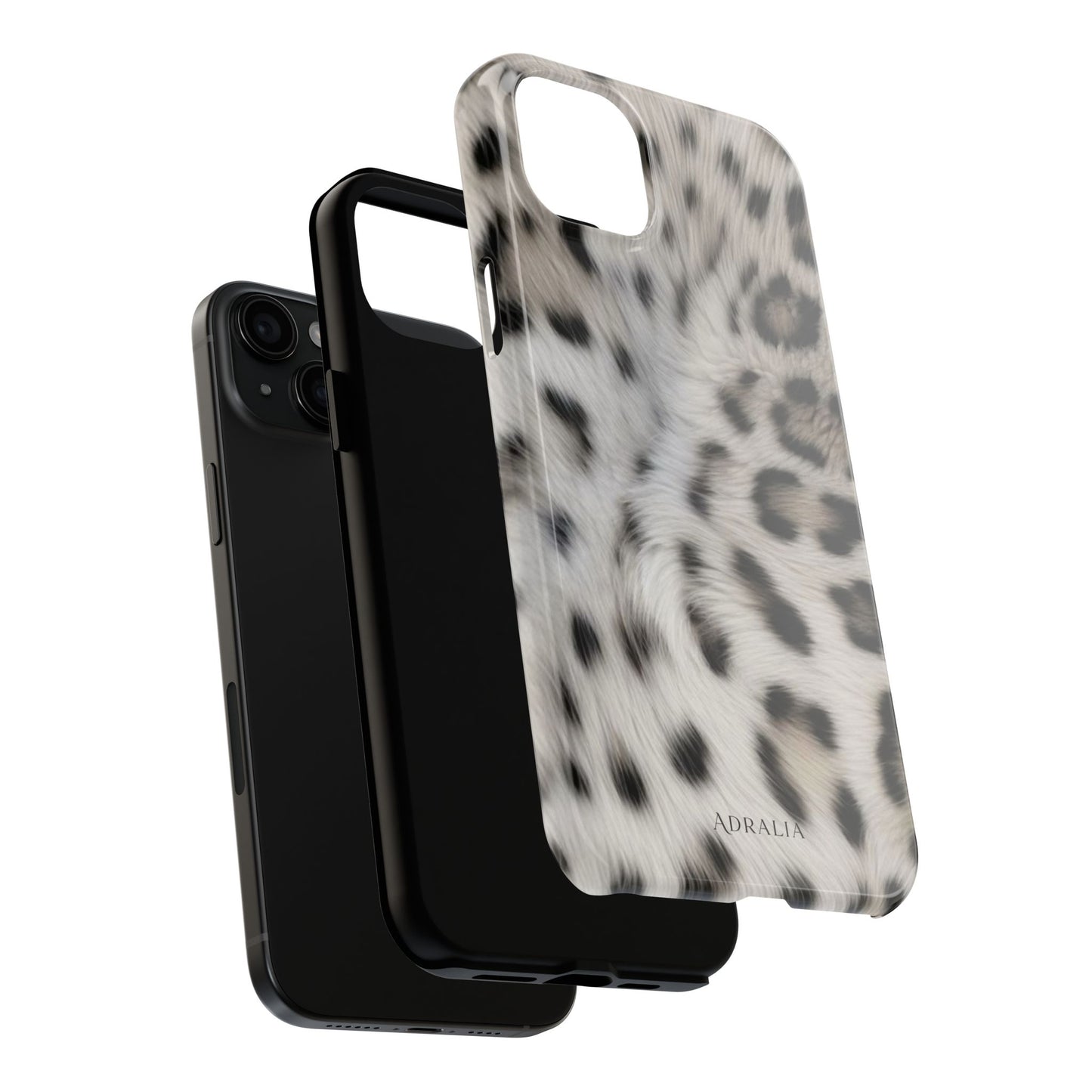 Leopard Fur Tough Phone Case — White Snow Cheetah Protective Cover