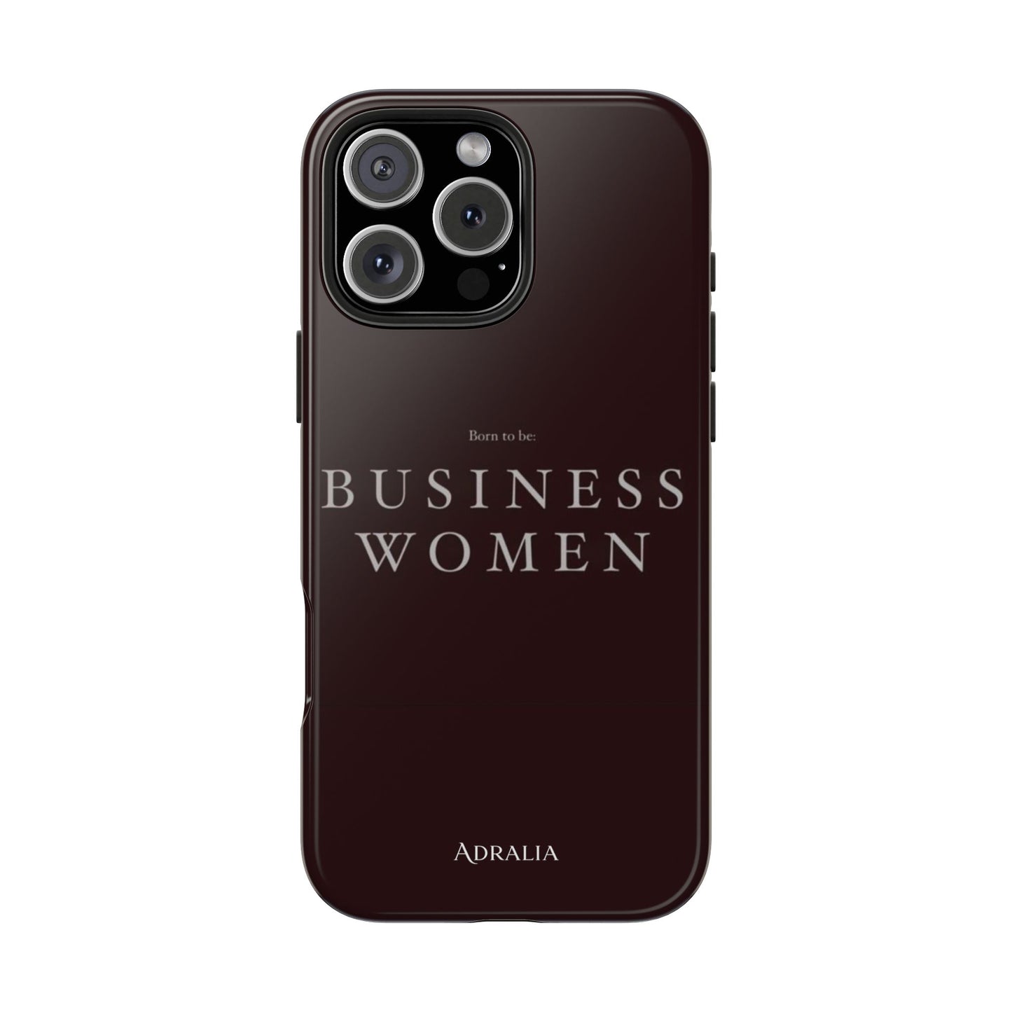 Business Women Tough Phone Case — Empowering Burgundy Protective Phone Cover
