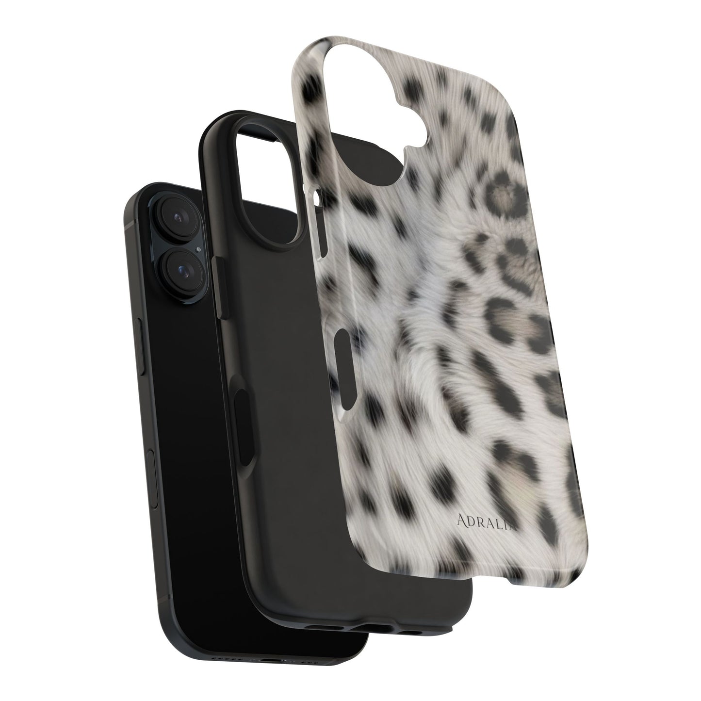 Leopard Fur Tough Phone Case — White Snow Cheetah Protective Cover