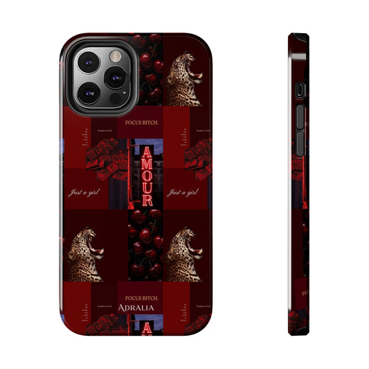 Tough Phone Case — Amour Red Leopard Graphic Protective Cover