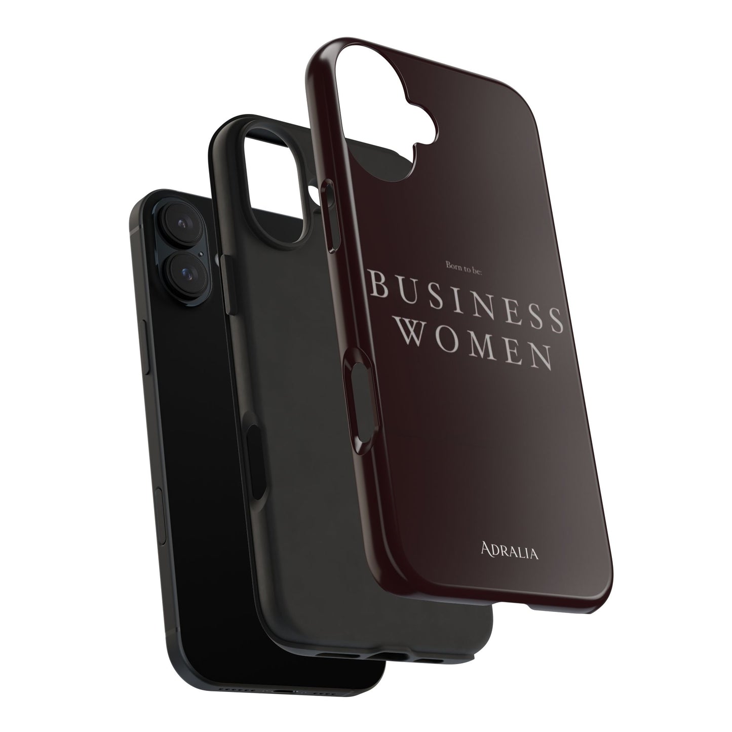 Business Women Tough Phone Case — Empowering Burgundy Protective Phone Cover
