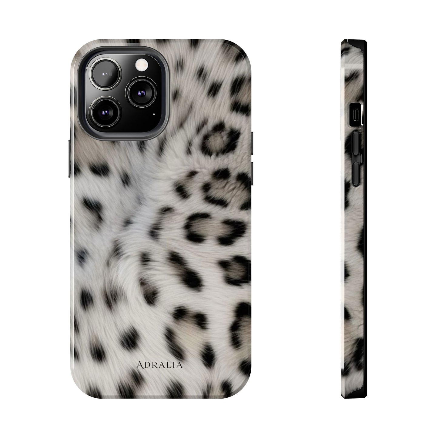 Leopard Fur Tough Phone Case — White Snow Cheetah Protective Cover