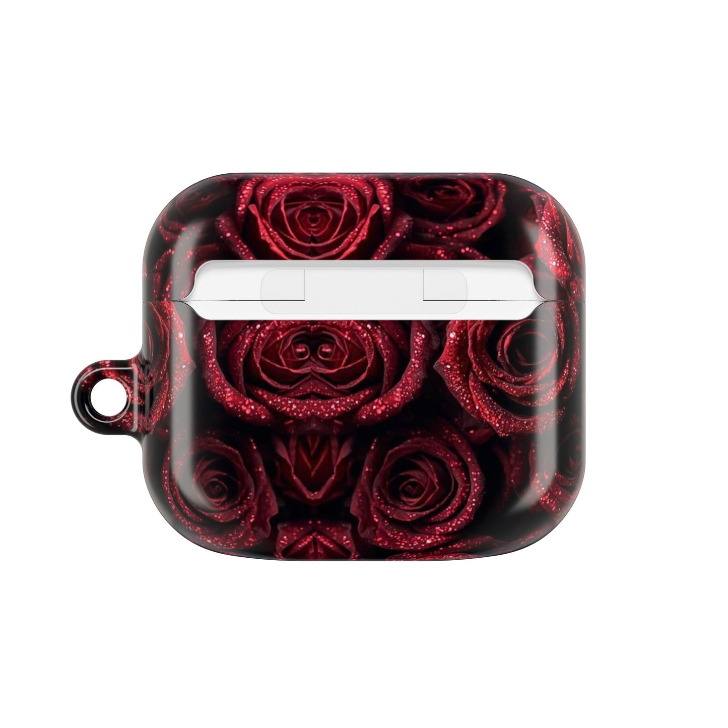 Rose Pattern AirPod Case — Red Floral Protective Cover with 'Adralia' Accent