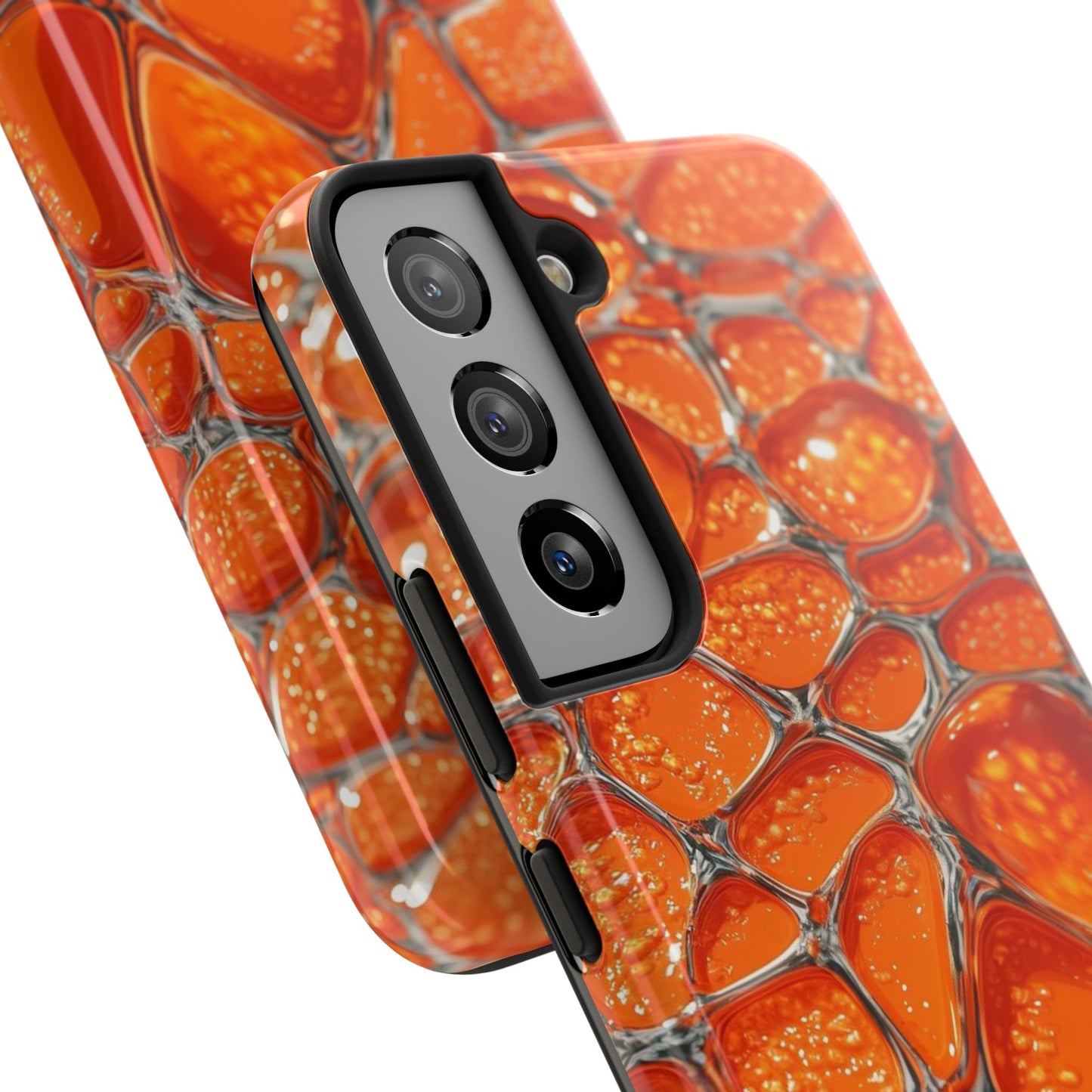 Orange Resin Abstract Tough Phone Case — Durable Protective iPhone Cover