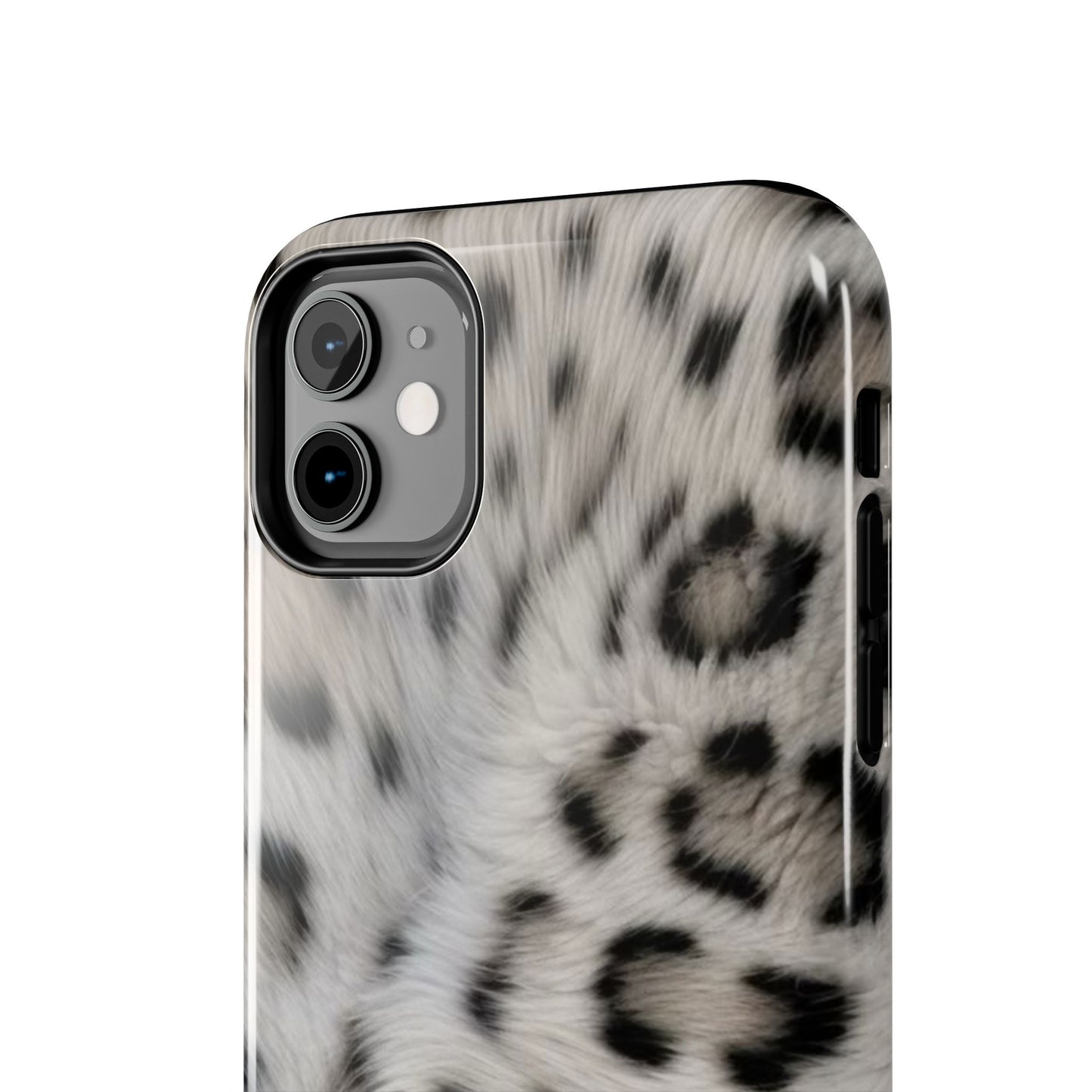 Leopard Fur Tough Phone Case — White Snow Cheetah Protective Cover