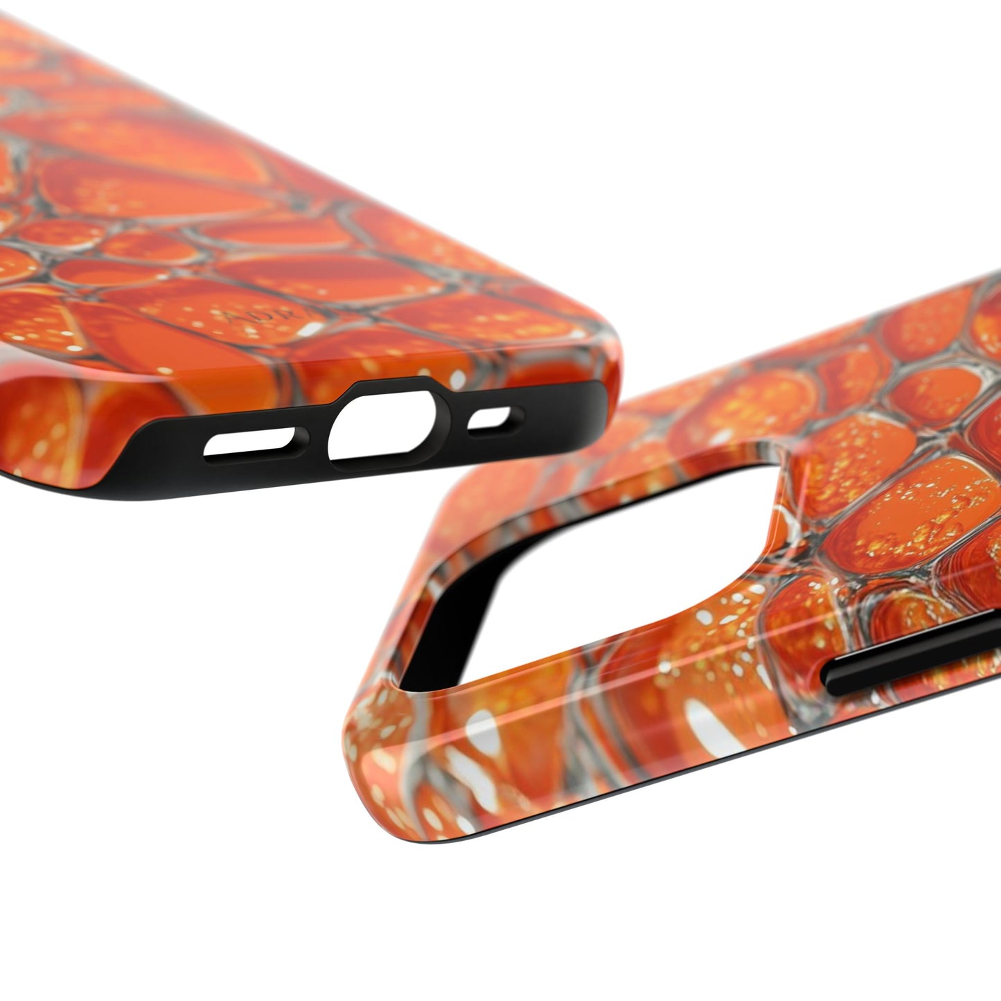 Orange Resin Abstract Tough Phone Case — Durable Protective iPhone Cover