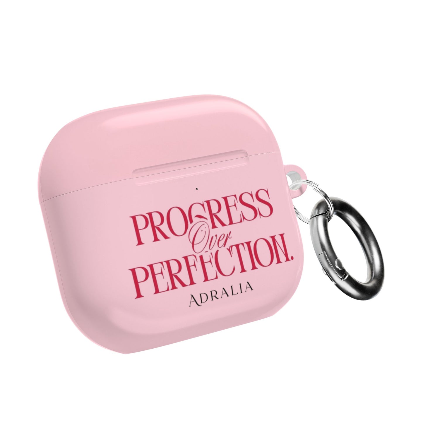 Progress Over Perfection AirPod Case — Pink Inspirational Protective Cover