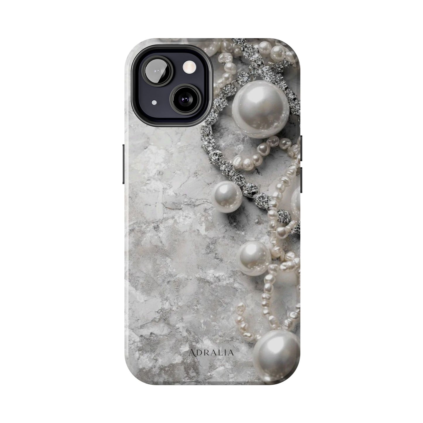 Pearl Luxe Tough Phone Case — Elegant Pearl & Crystal Protective Cover