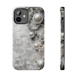 Pearl Luxe Tough Phone Case — Elegant Pearl & Crystal Protective Cover