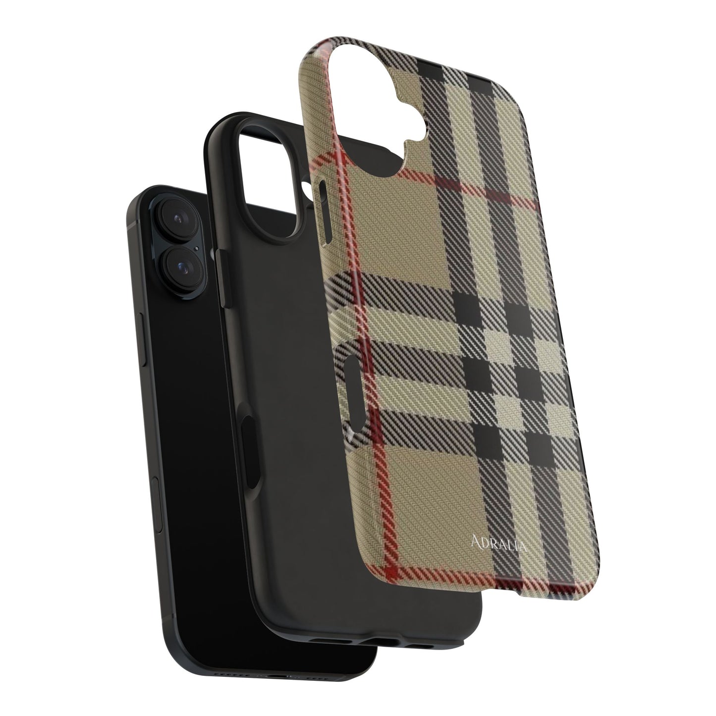 Plaid Tough Phone Case — Classic Beige Check Protective Cover