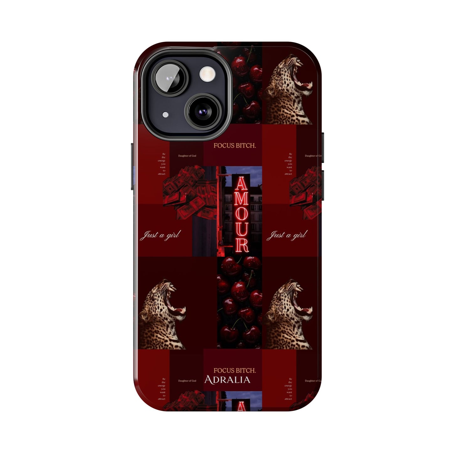 Tough Phone Case — Amour Red Leopard Graphic Protective Cover