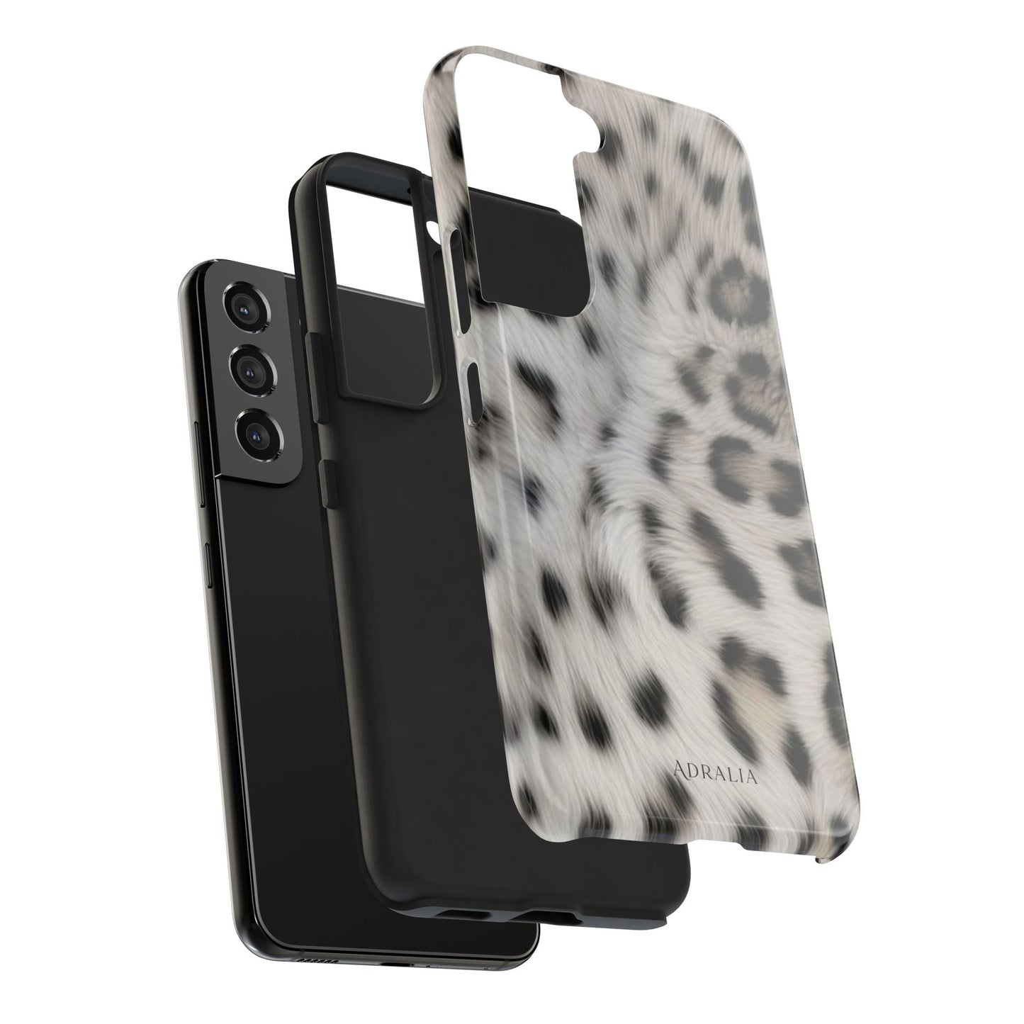 Leopard Fur Tough Phone Case — White Snow Cheetah Protective Cover