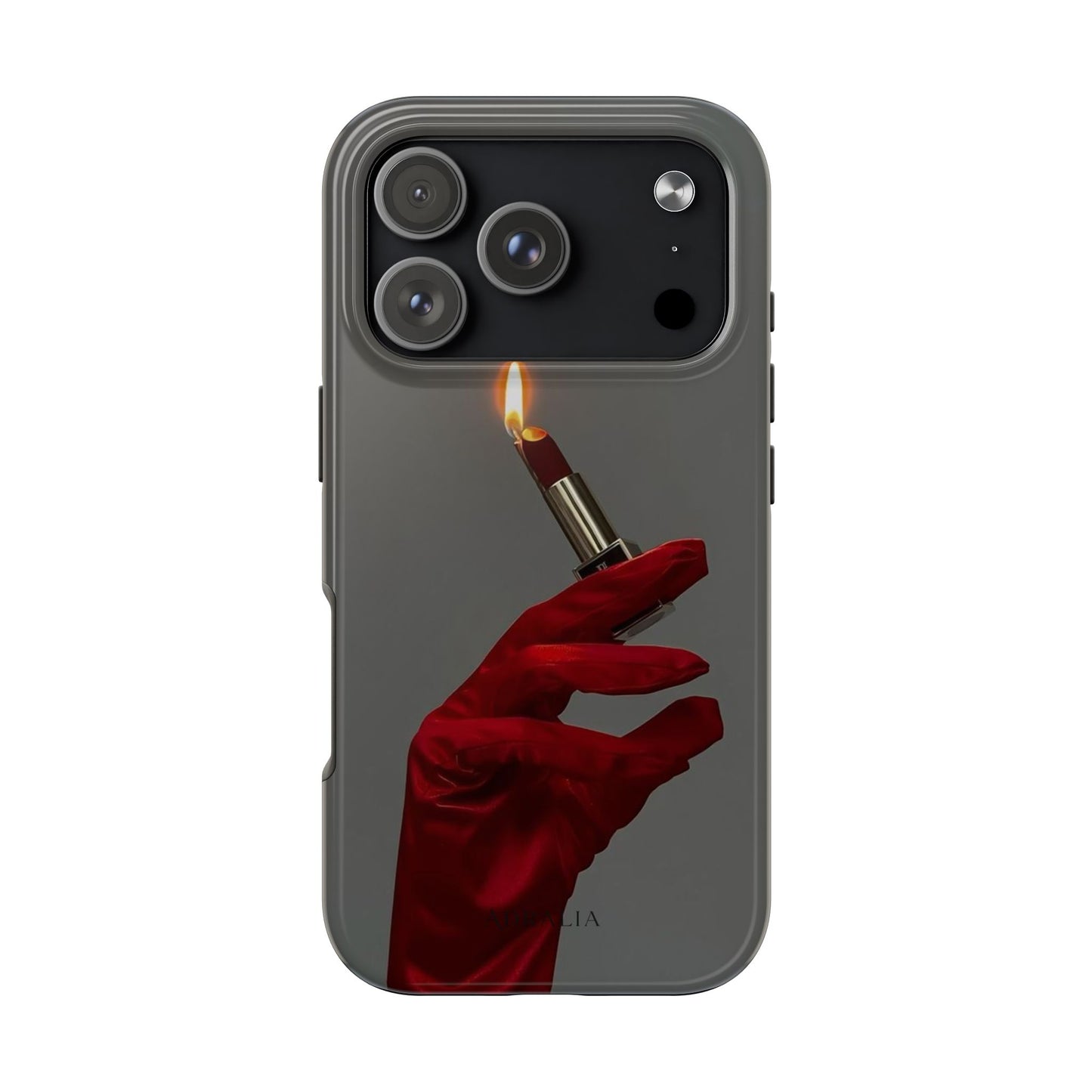 Red Glove Lighter Tough Phone Case — Dark Gothic Flame Protective Cover
