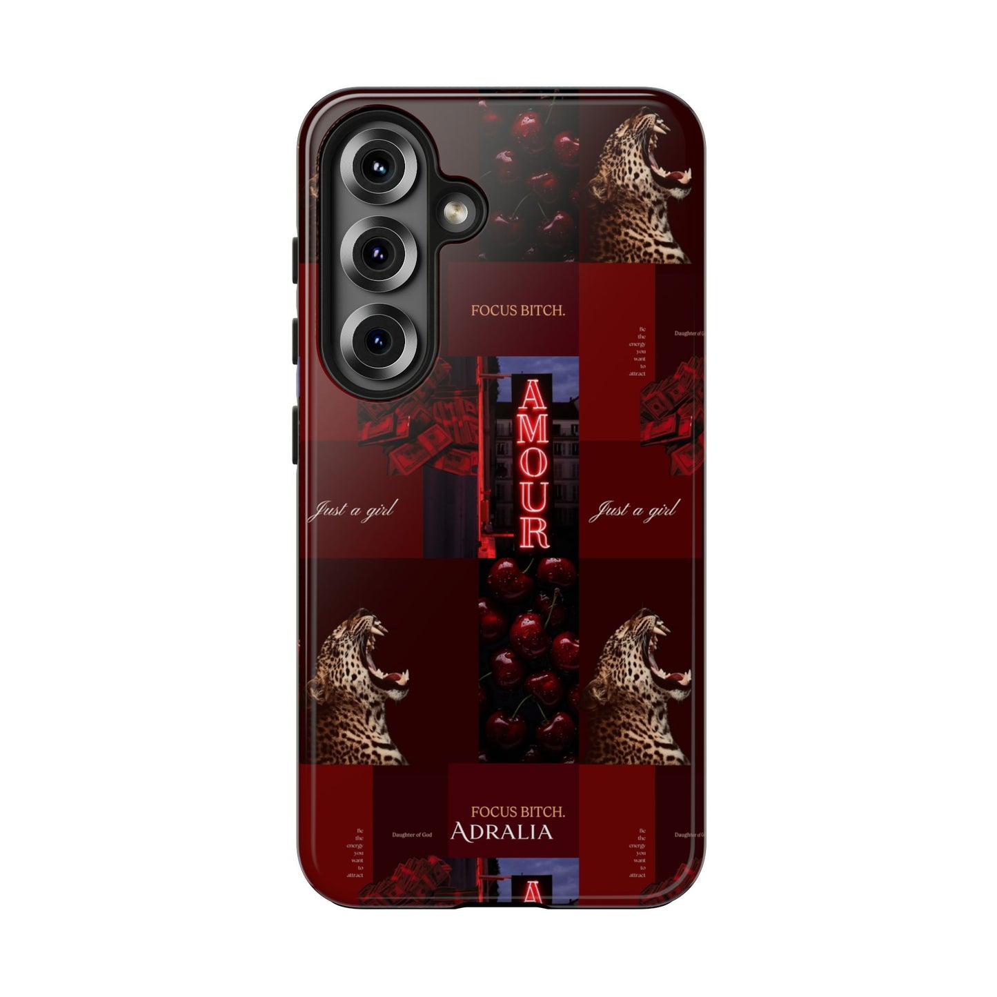 Tough Phone Case — Amour Red Leopard Graphic Protective Cover
