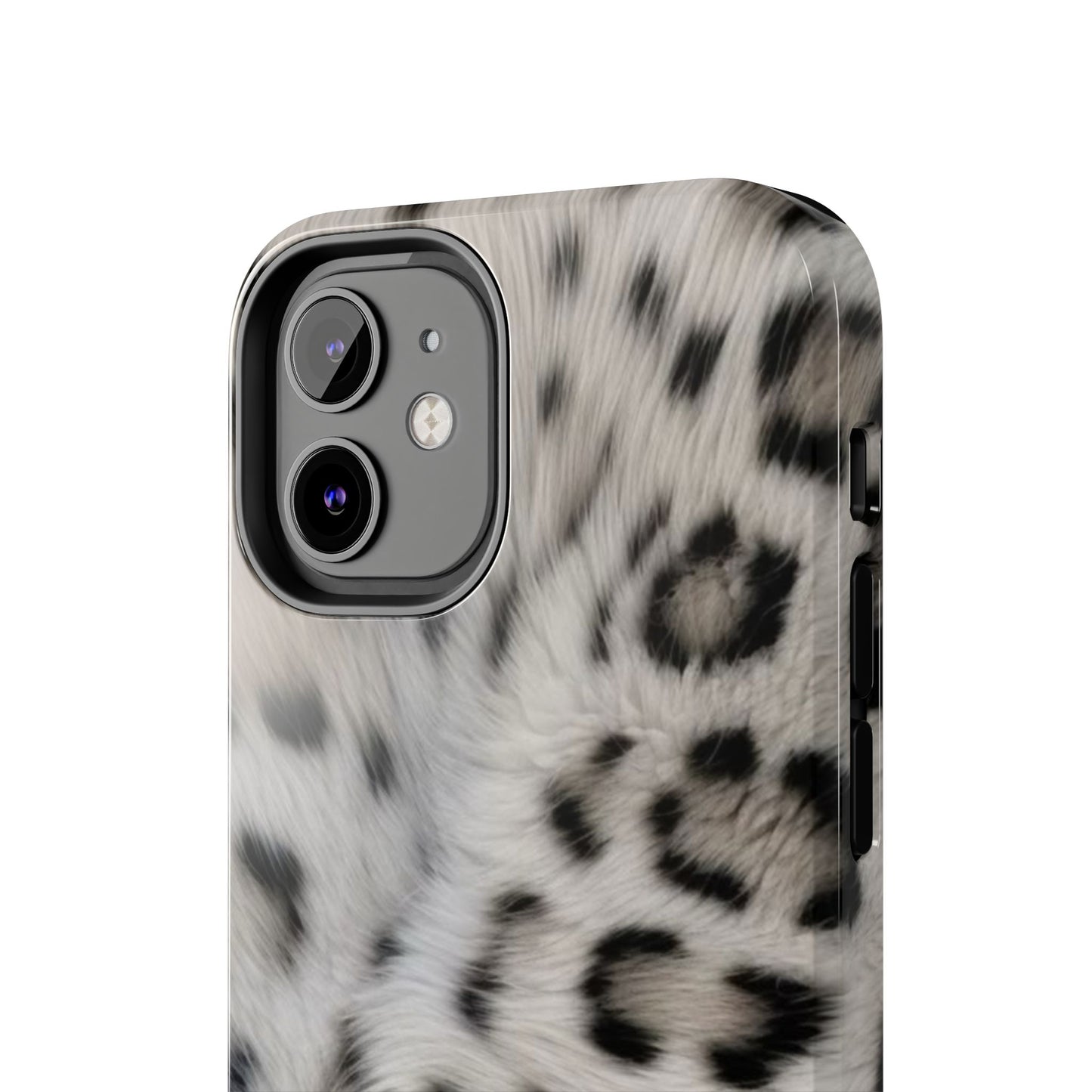Leopard Fur Tough Phone Case — White Snow Cheetah Protective Cover