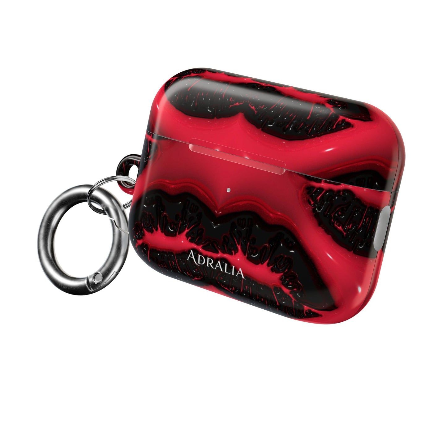 Red Black Marble AirPod Case — Bold Abstract Protective Case