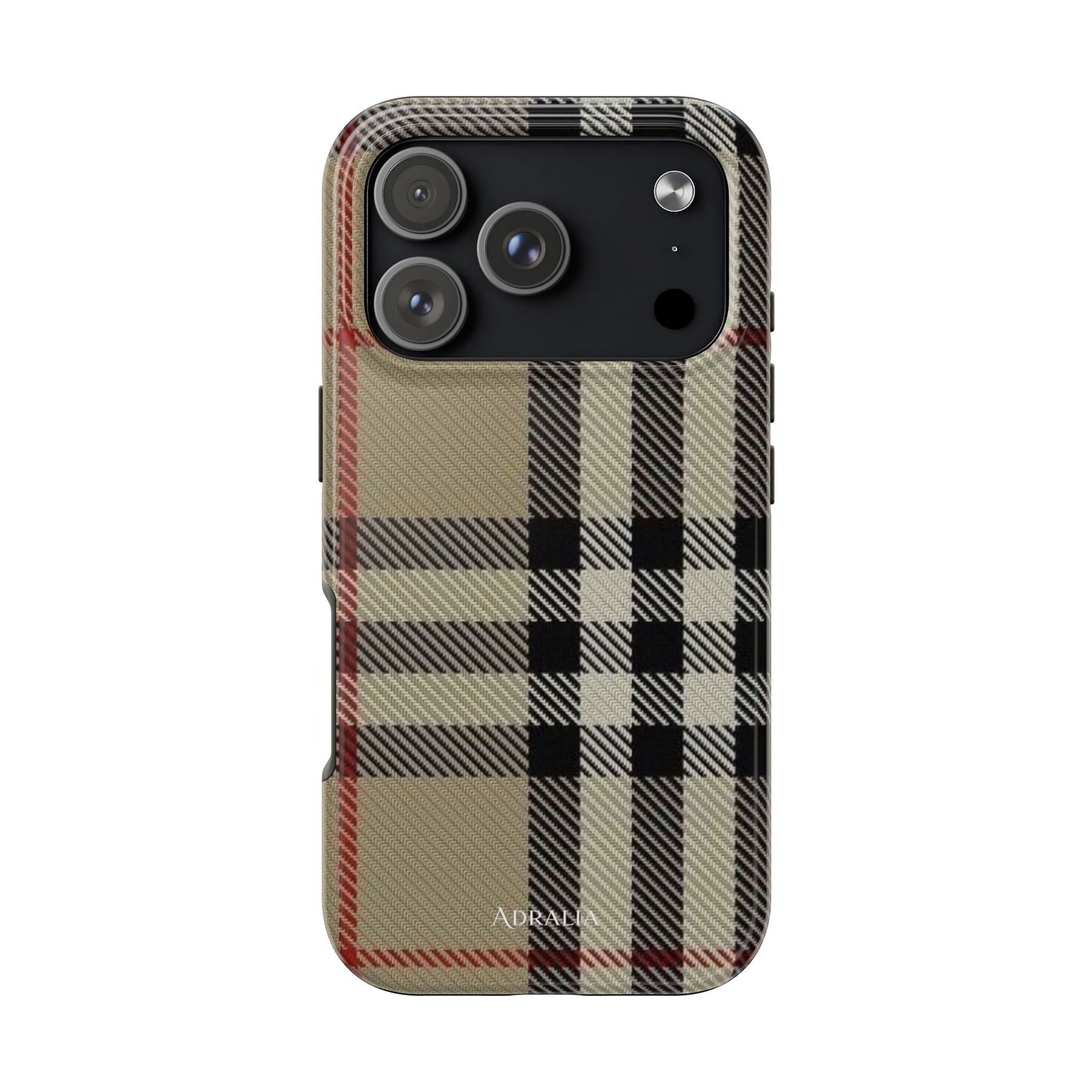 Plaid Tough Phone Case — Classic Beige Check Protective Cover