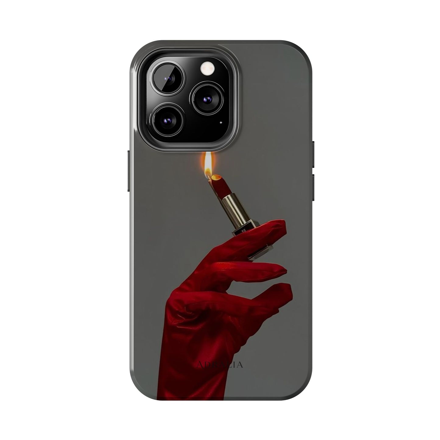 Red Glove Lighter Tough Phone Case — Dark Gothic Flame Protective Cover