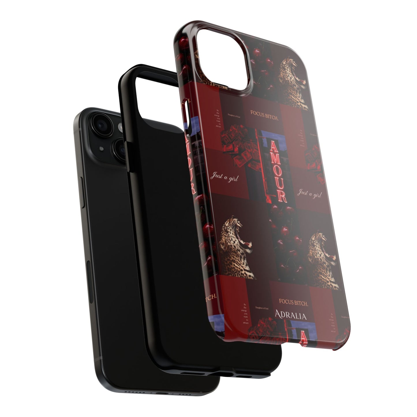 Tough Phone Case — Amour Red Leopard Graphic Protective Cover