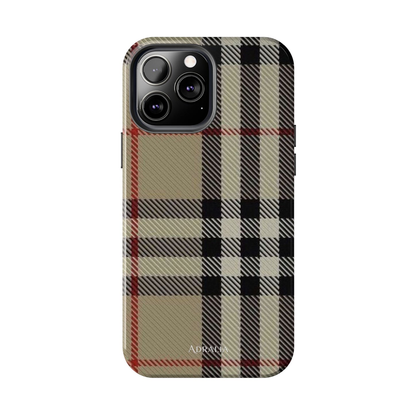 Plaid Tough Phone Case — Classic Beige Check Protective Cover