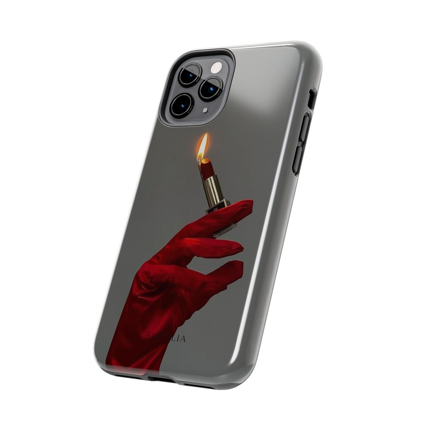 Red Glove Lighter Tough Phone Case — Dark Gothic Flame Protective Cover