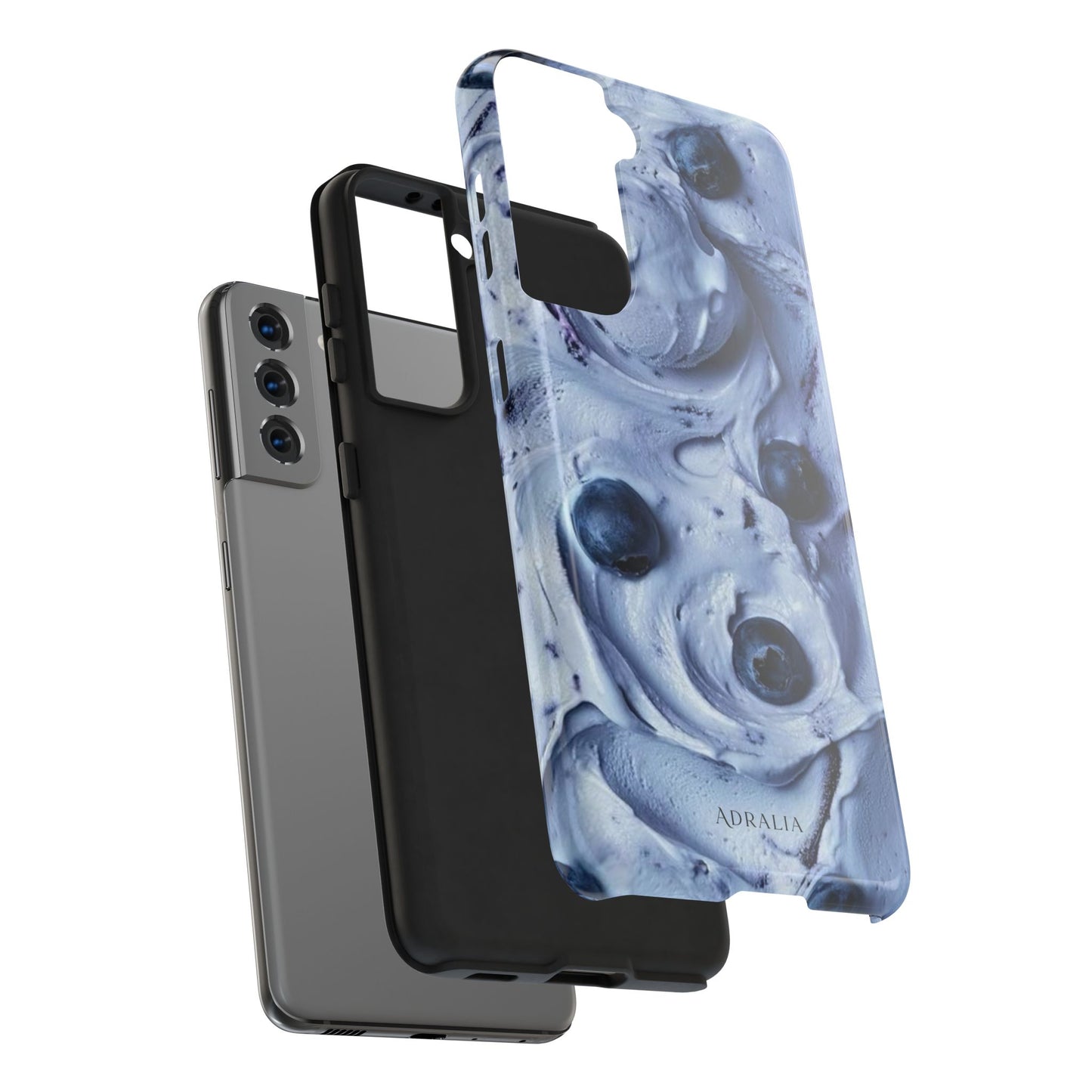 Blueberry Swirl Tough Phone Case — Protective Artistic Fruit Pattern