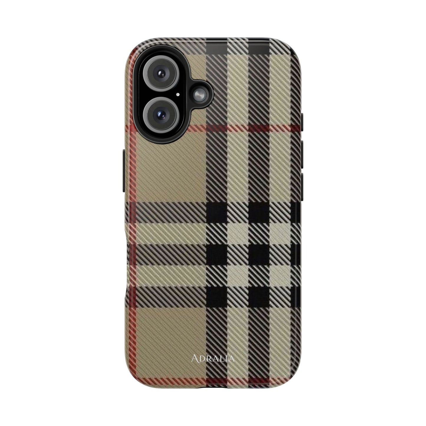 Plaid Tough Phone Case — Classic Beige Check Protective Cover