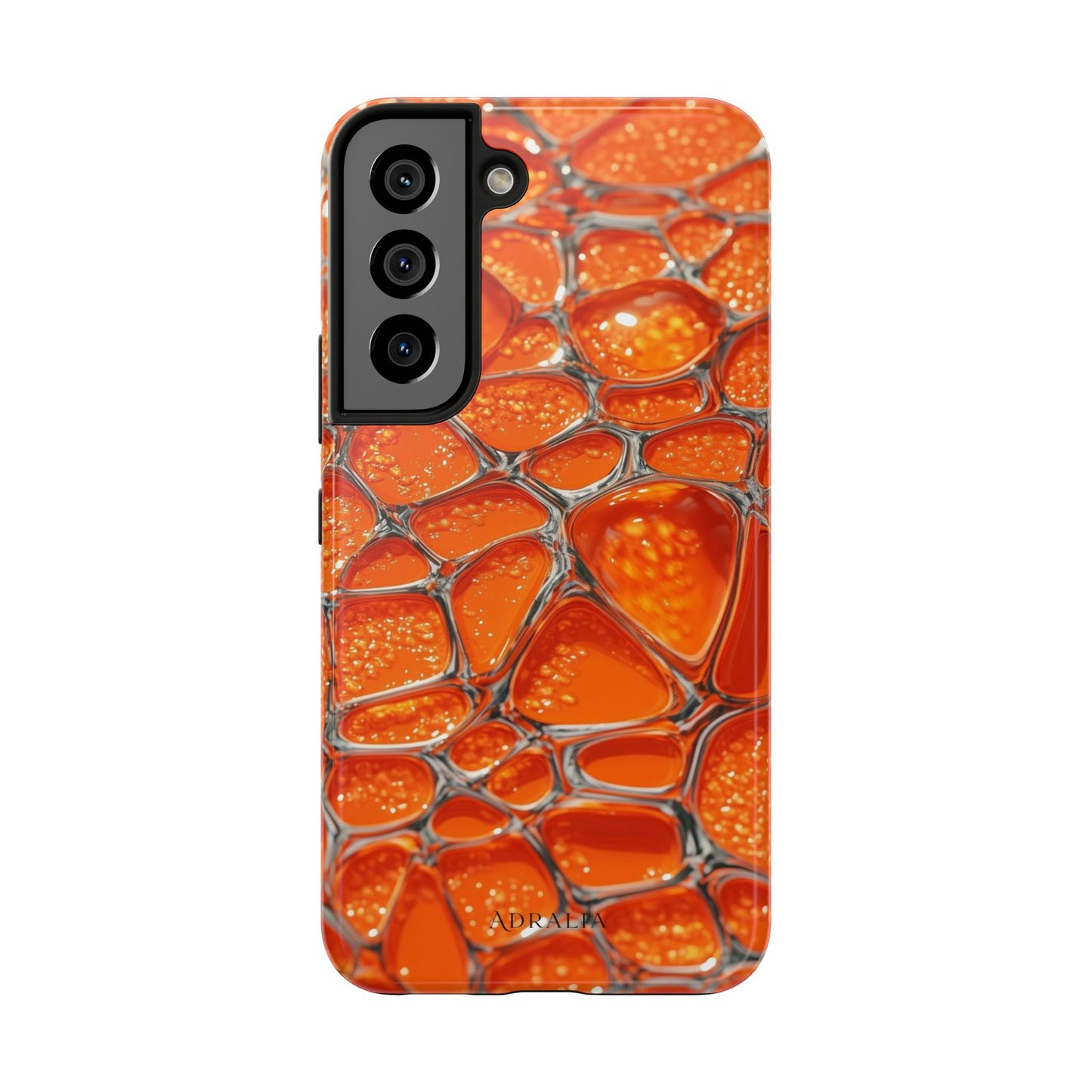 Orange Resin Abstract Tough Phone Case — Durable Protective iPhone Cover