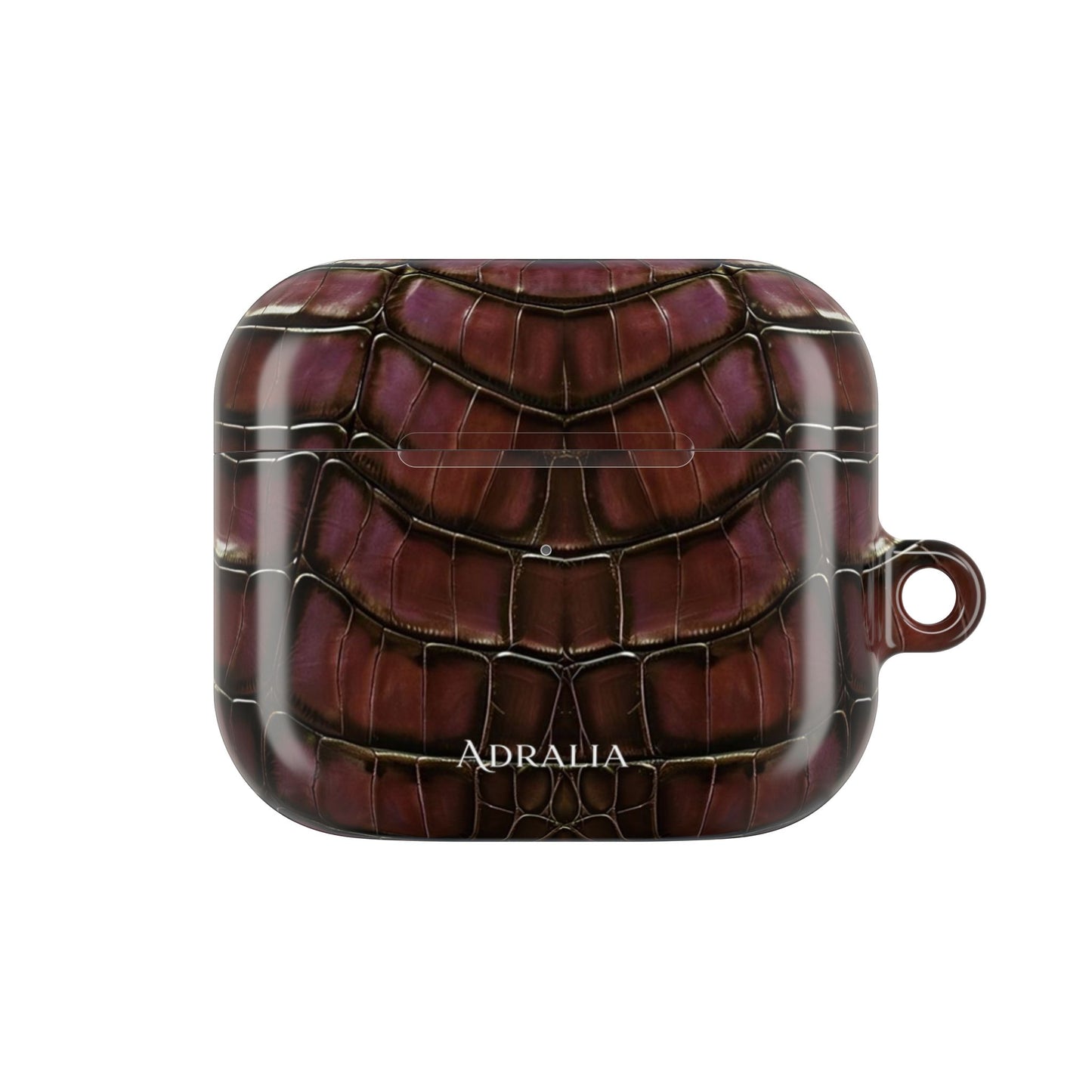 Croc-Embossed Burgundy AirPod Case – Luxe Protective Cover