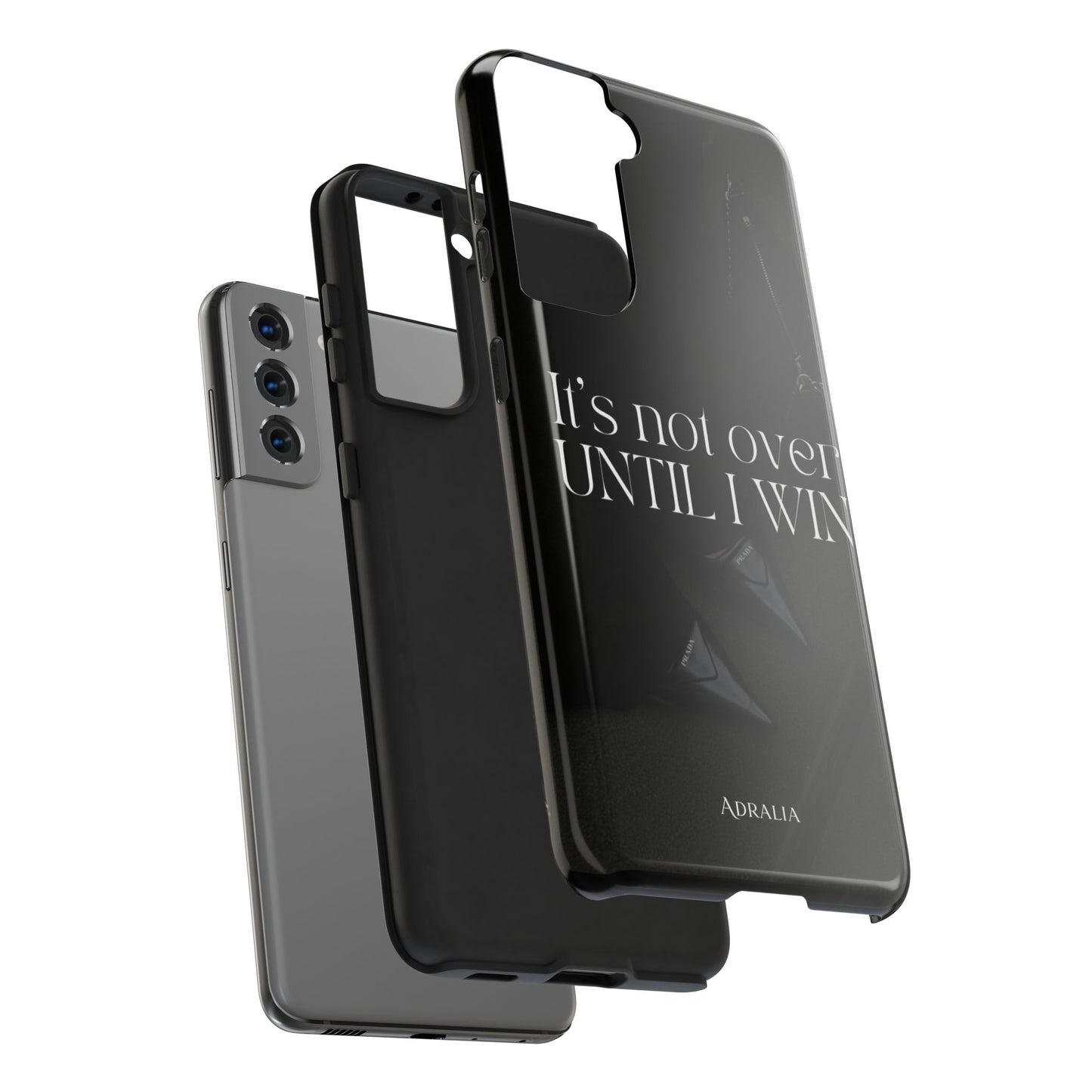 It's Not Over Until I Win Tough Phone Case — Motivational Black Protective Cover