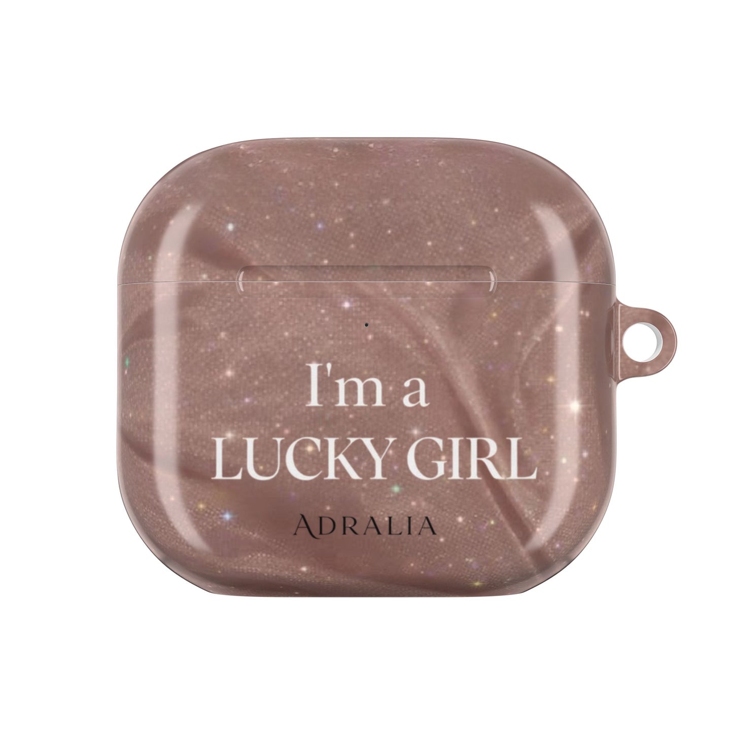 AirPod Case — "I'm a Lucky Girl" Marble Protective Case