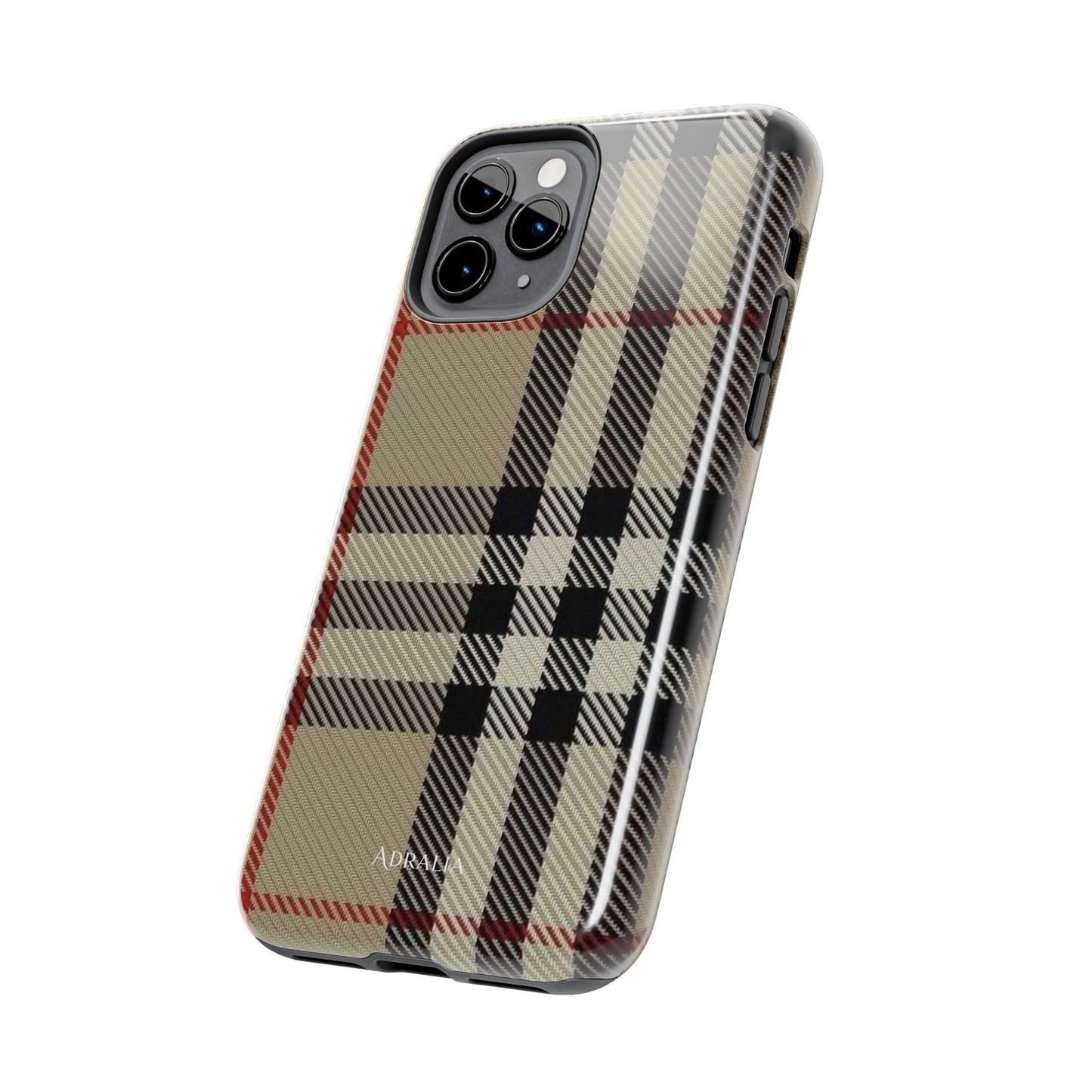 Plaid Tough Phone Case — Classic Beige Check Protective Cover