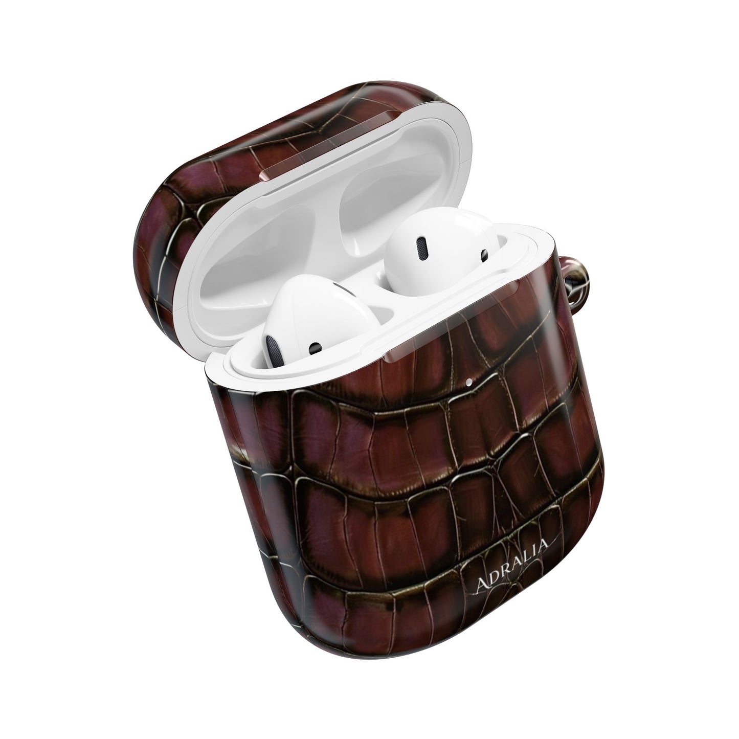 Croc-Embossed Burgundy AirPod Case – Luxe Protective Cover