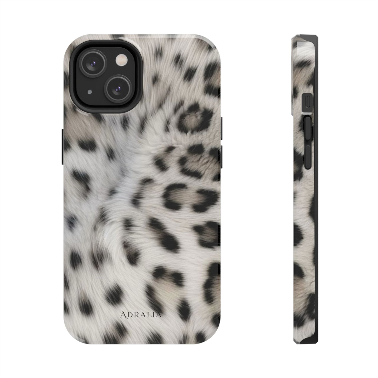 Leopard Fur Tough Phone Case — White Snow Cheetah Protective Cover
