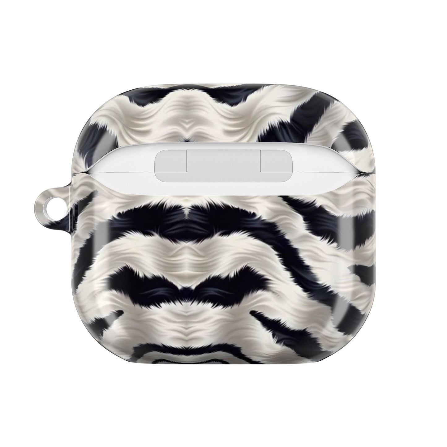 Zebra Fur Pattern AirPod Case — Luxe Black & White Animal Print Protective Cover