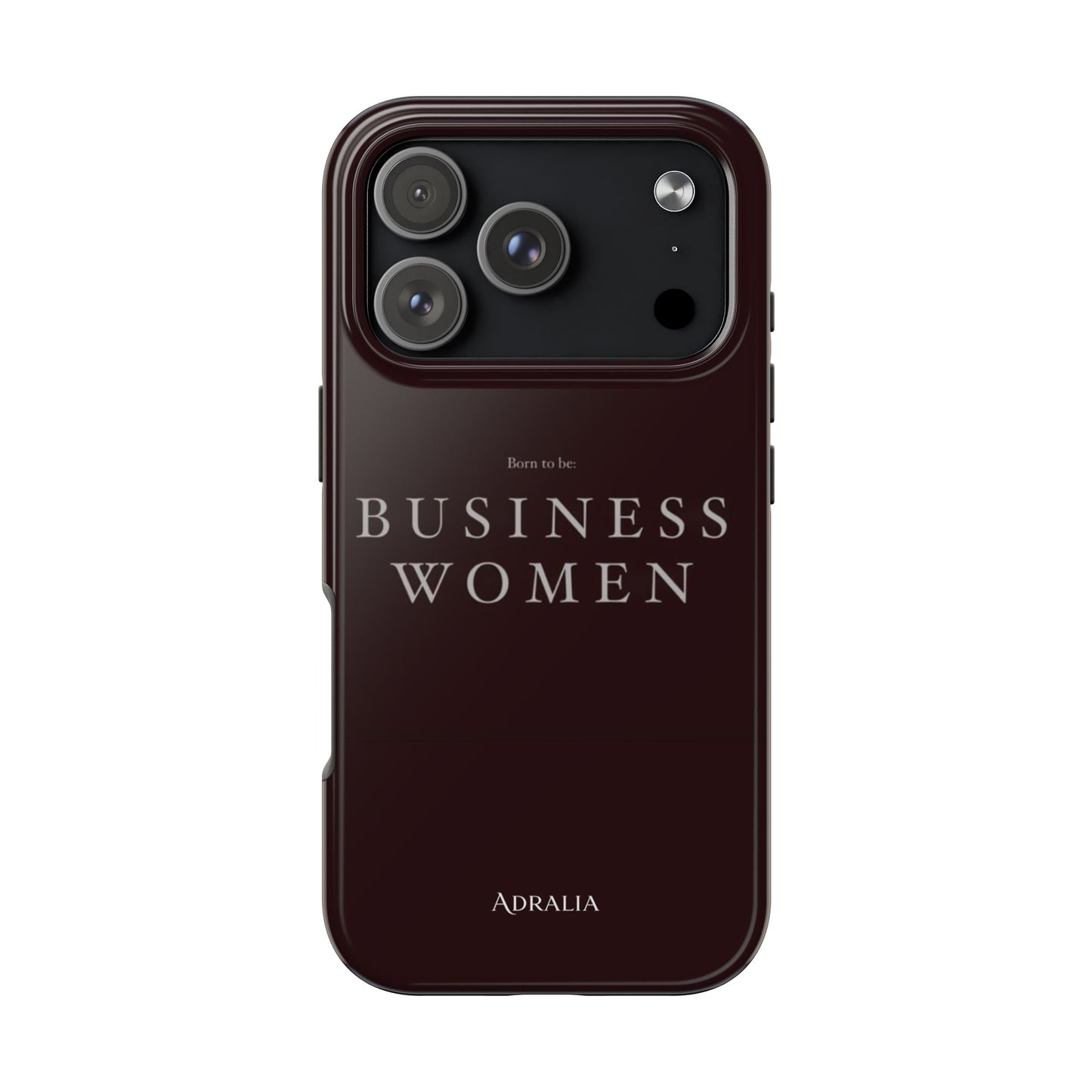 Business Women Tough Phone Case — Empowering Burgundy Protective Phone Cover