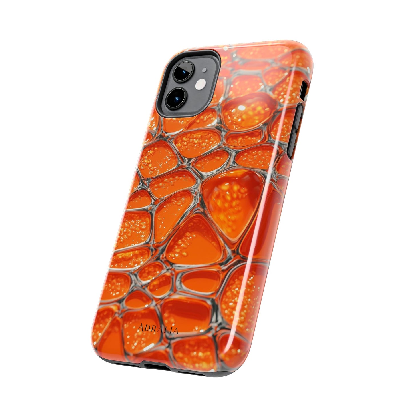 Orange Resin Abstract Tough Phone Case — Durable Protective iPhone Cover