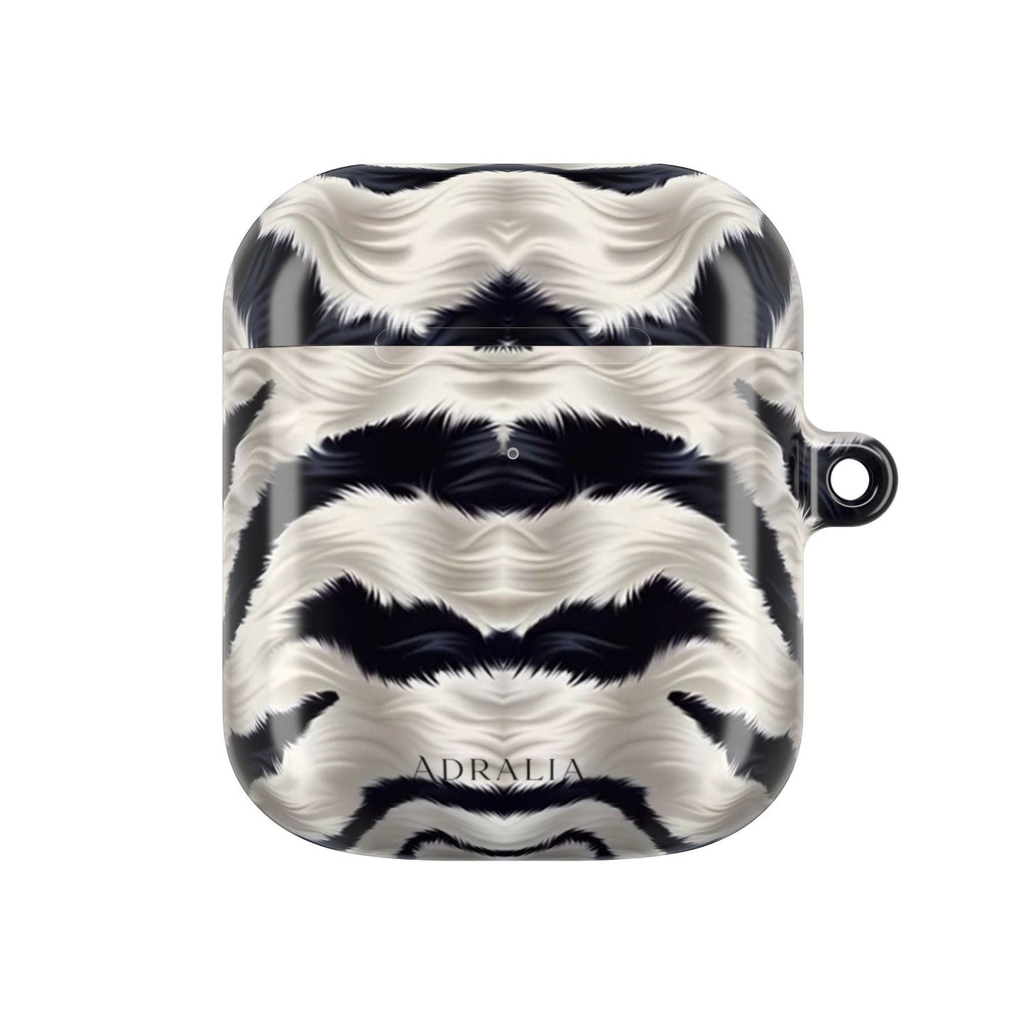 Zebra Fur Pattern AirPod Case — Luxe Black & White Animal Print Protective Cover
