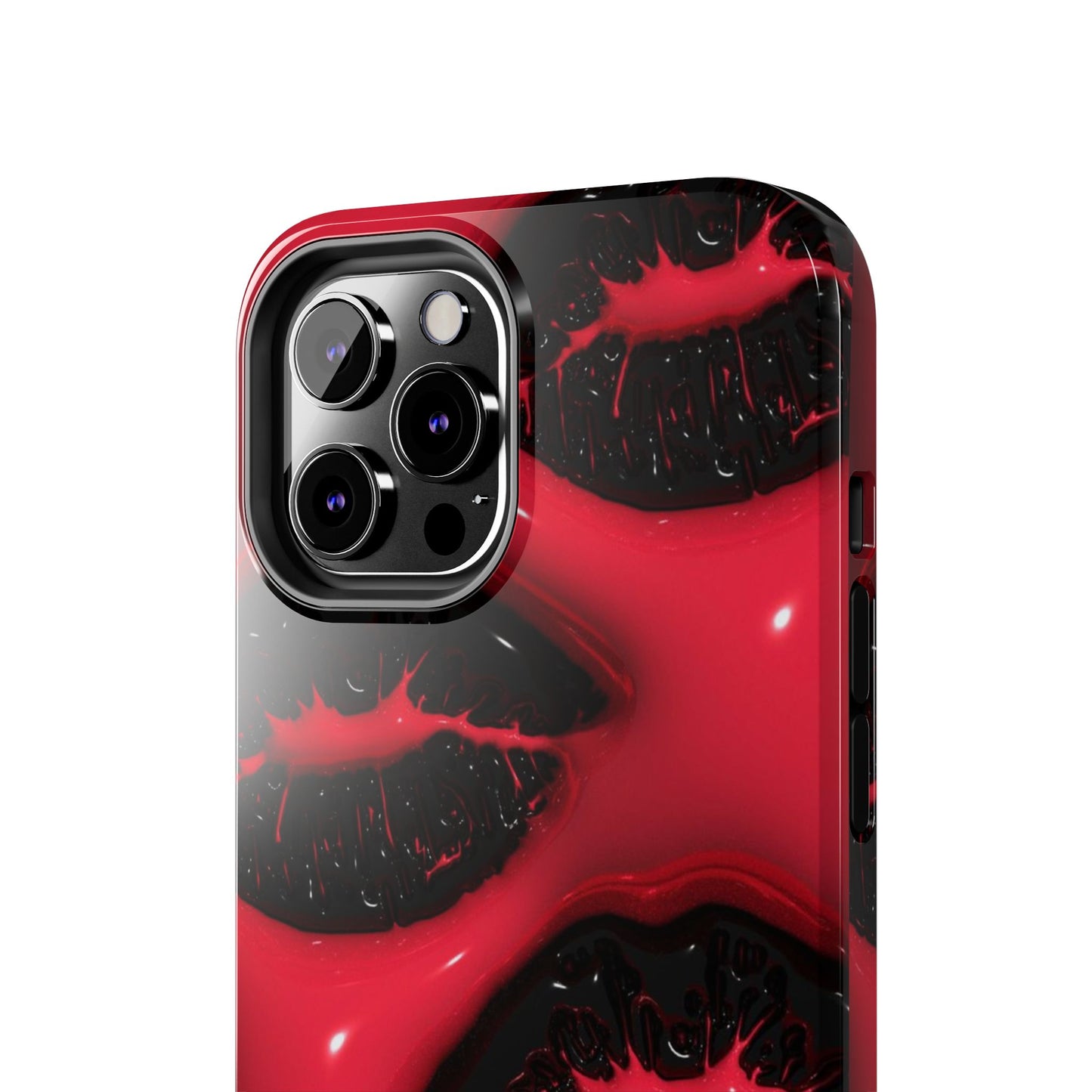Tough Phone Case – Red Gloss Kiss Print, Shockproof Protective Cover