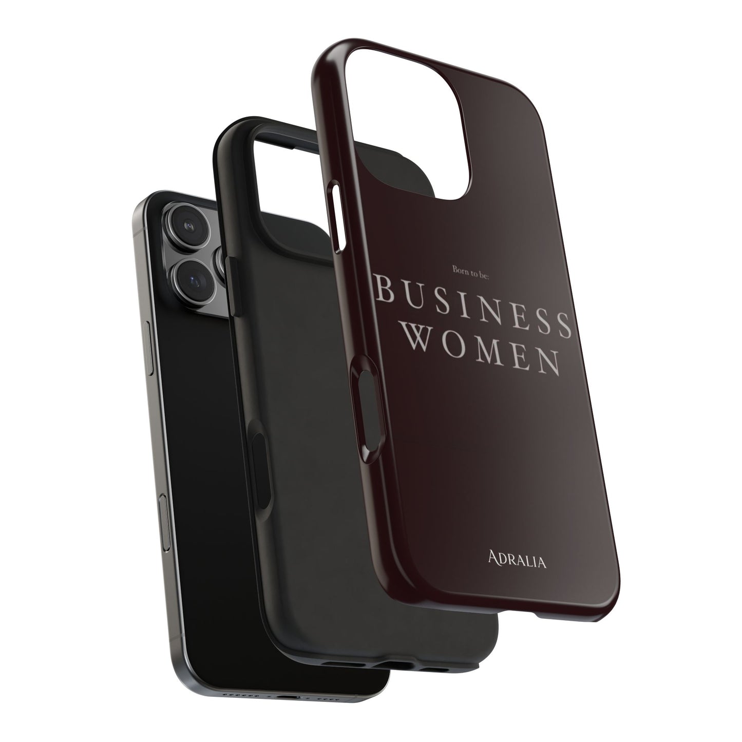 Business Women Tough Phone Case — Empowering Burgundy Protective Phone Cover