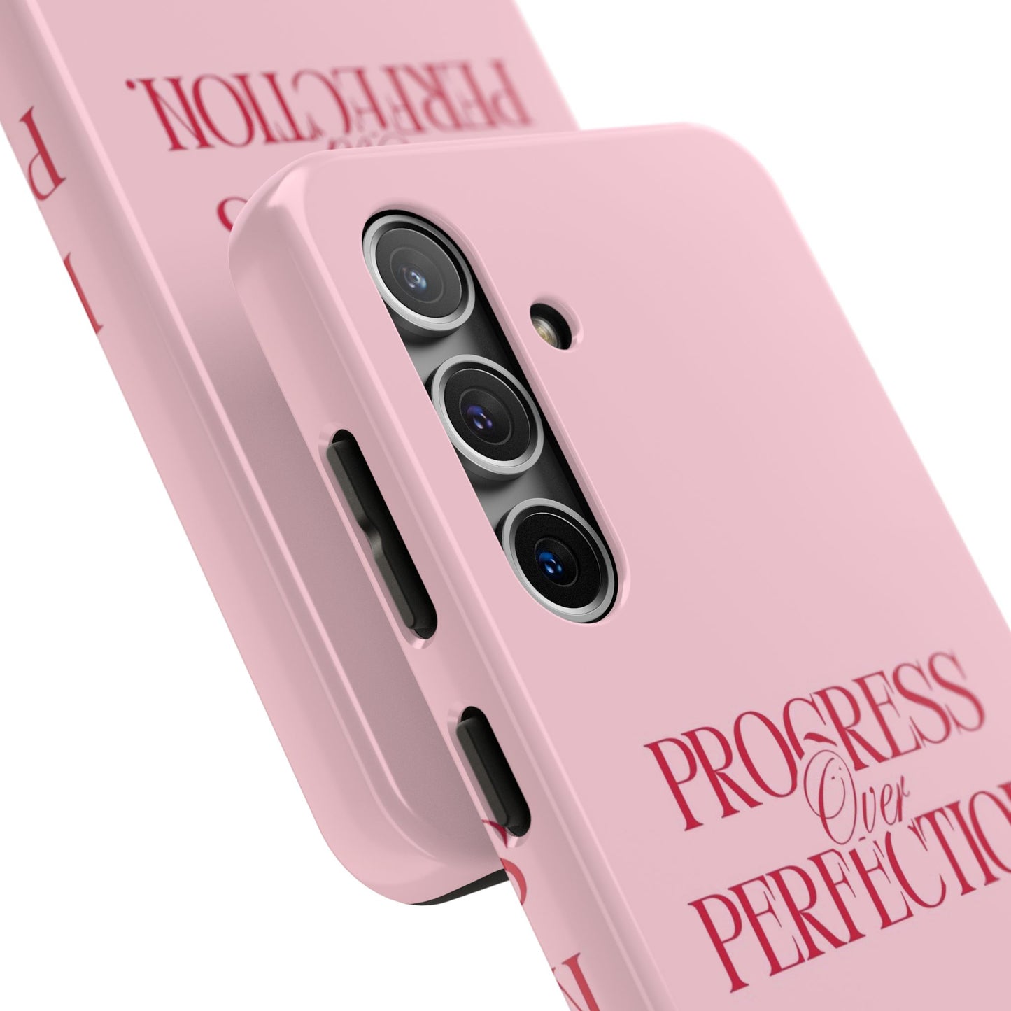 Progress Over Perfection Tough Phone Case — Pink Inspirational Protective Cover