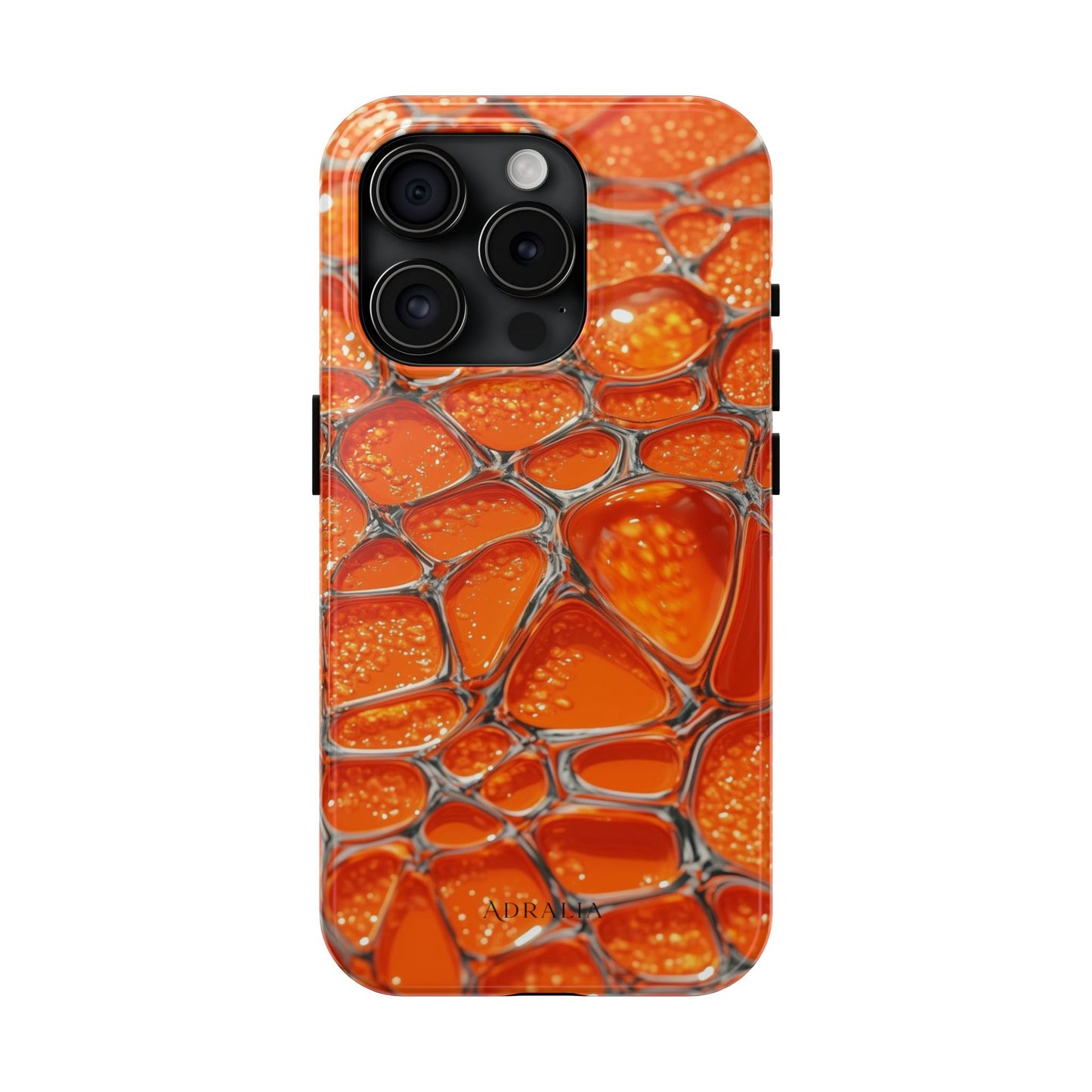 Orange Resin Abstract Tough Phone Case — Durable Protective iPhone Cover