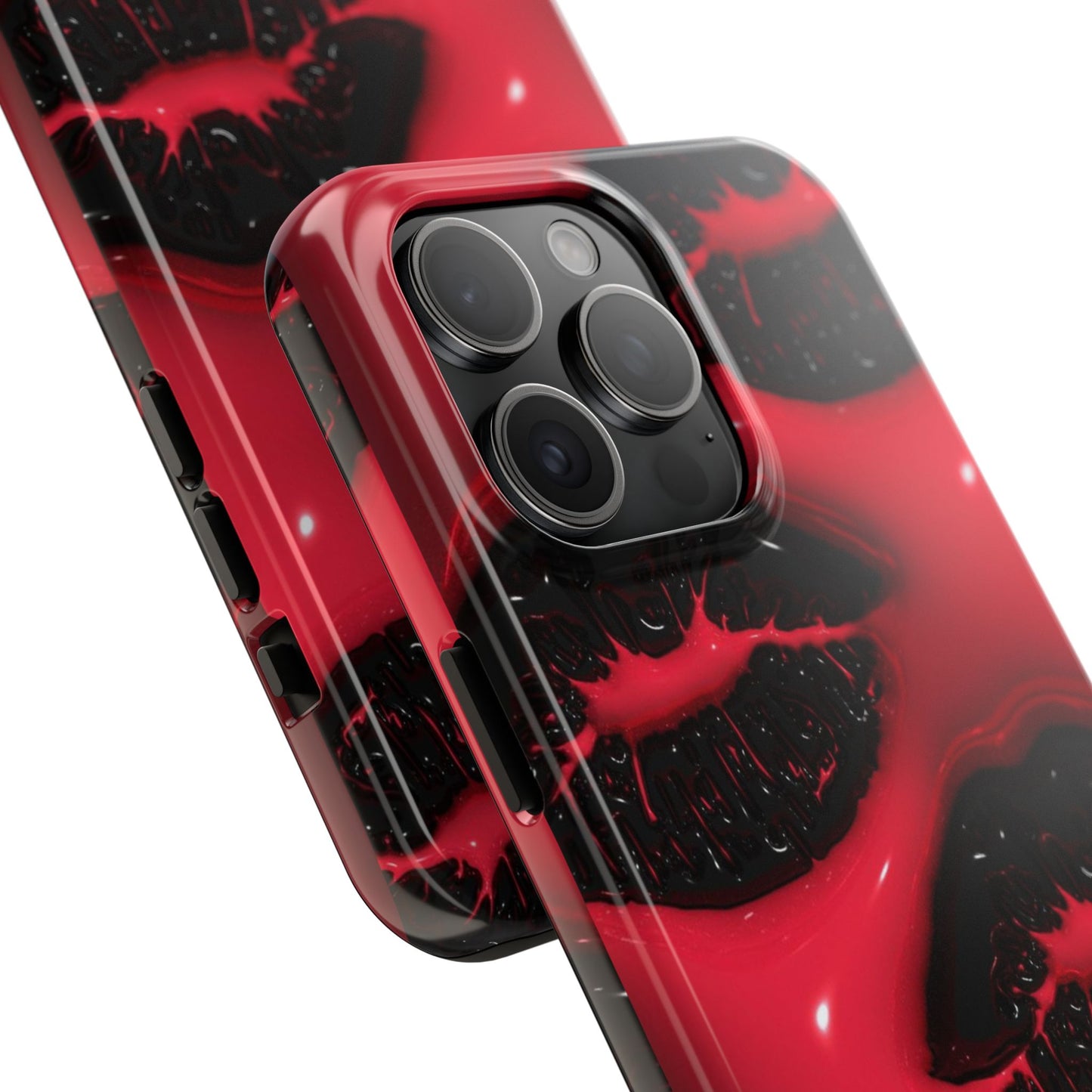 Tough Phone Case – Red Gloss Kiss Print, Shockproof Protective Cover