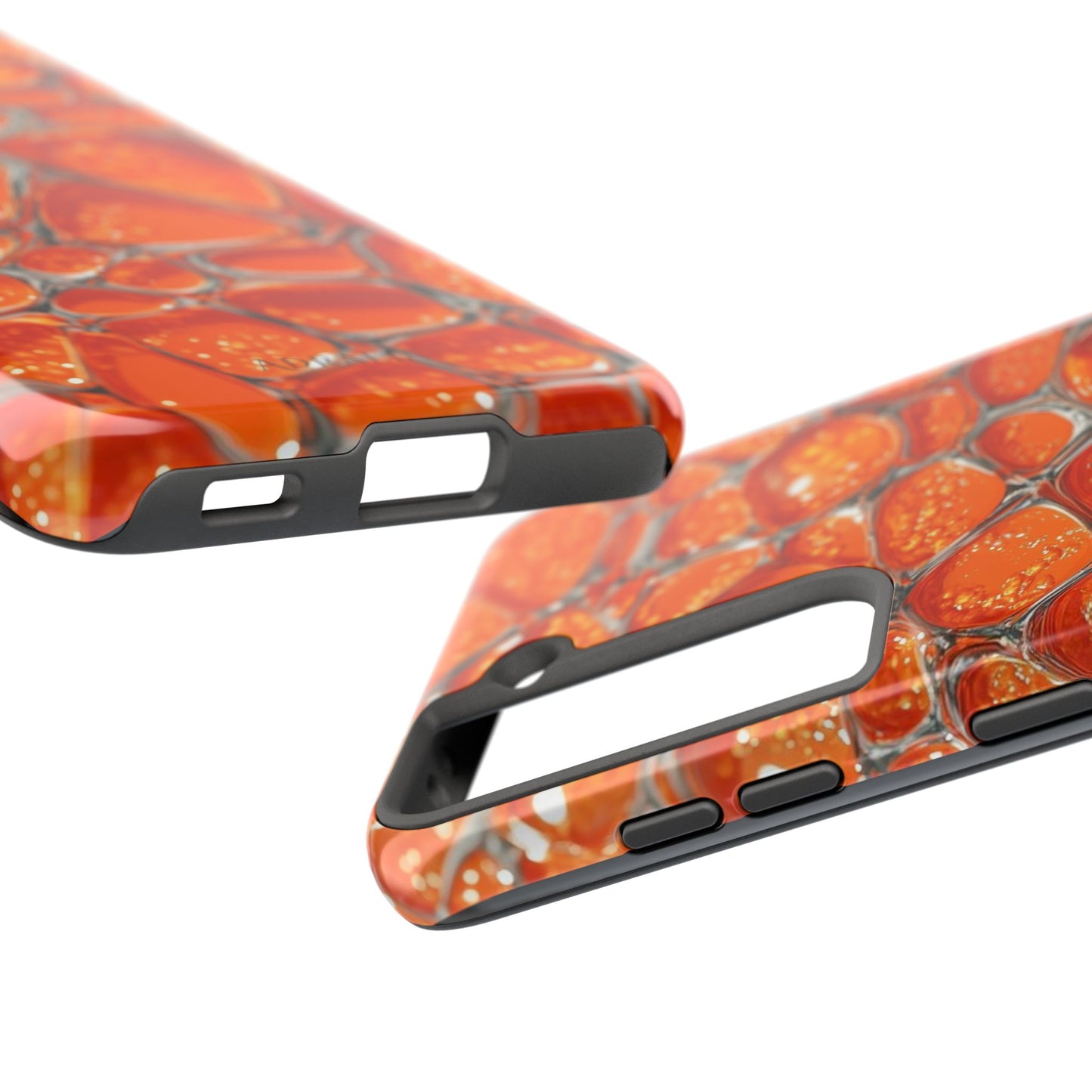 Orange Resin Abstract Tough Phone Case — Durable Protective iPhone Cover