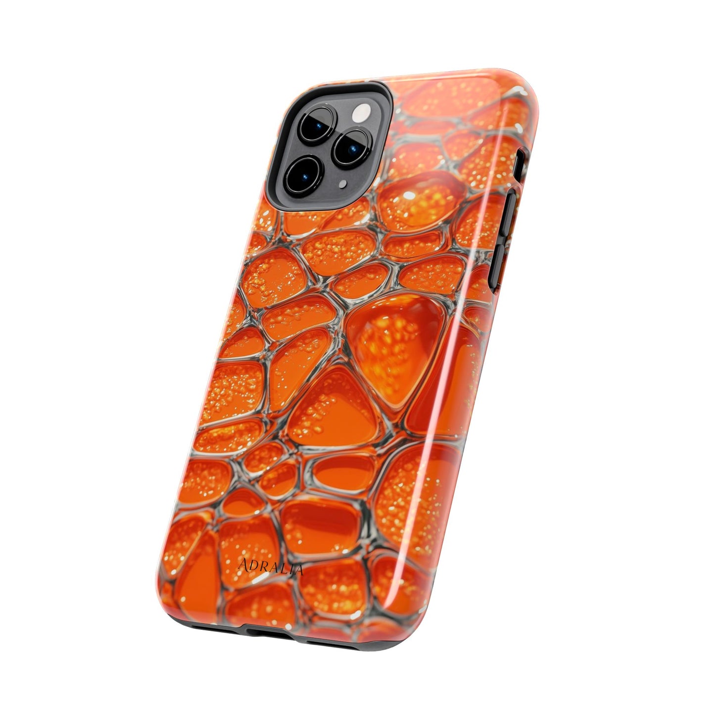 Orange Resin Abstract Tough Phone Case — Durable Protective iPhone Cover
