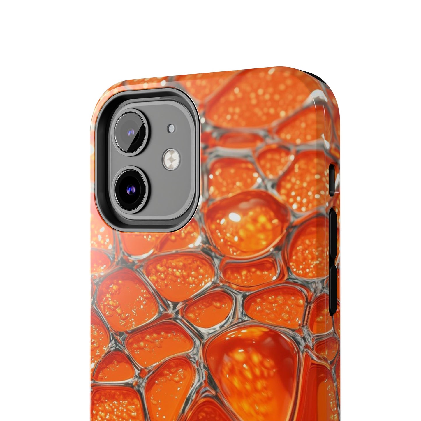 Orange Resin Abstract Tough Phone Case — Durable Protective iPhone Cover