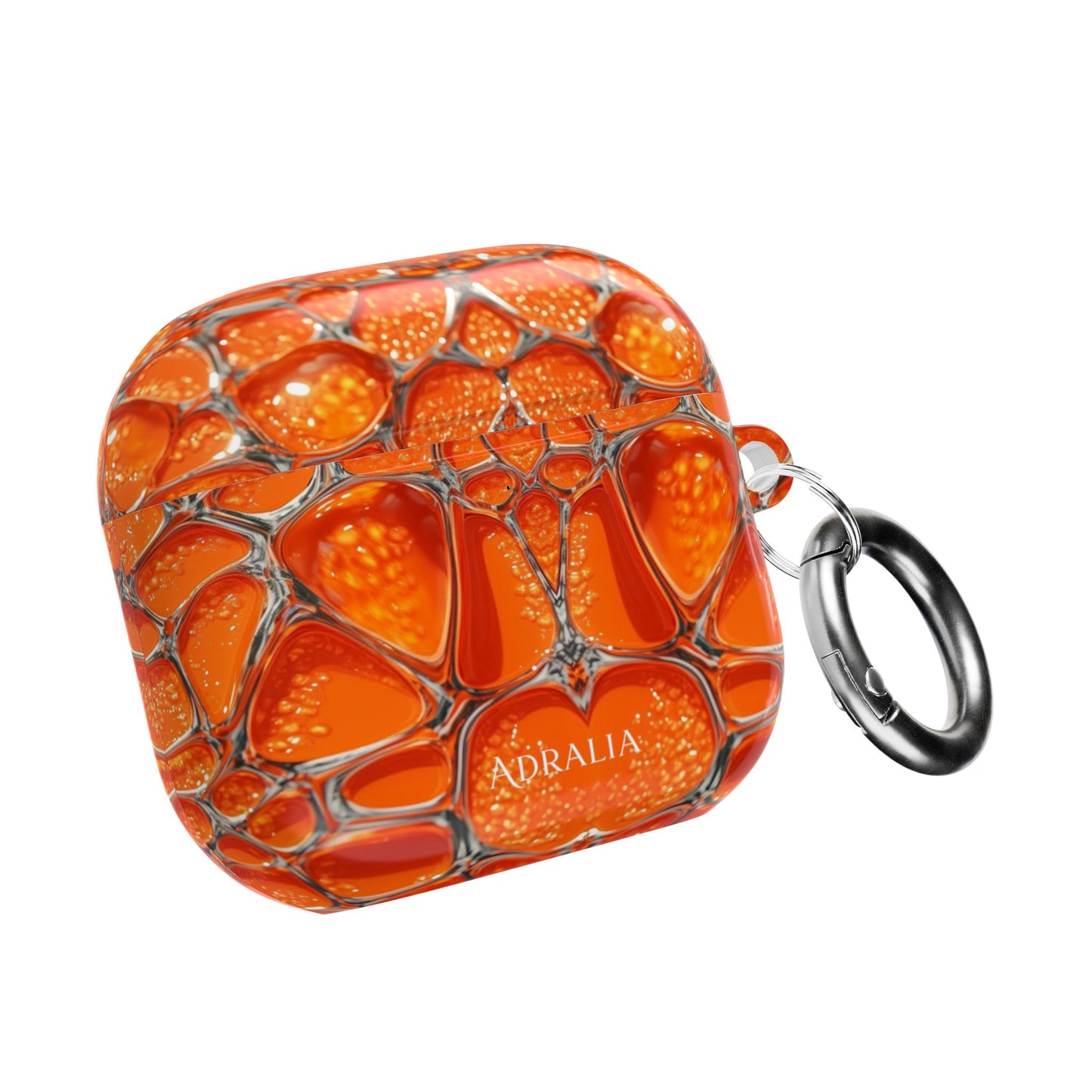 Orange Abstract Pattern AirPod Case — Vibrant Geometric Protective Cover