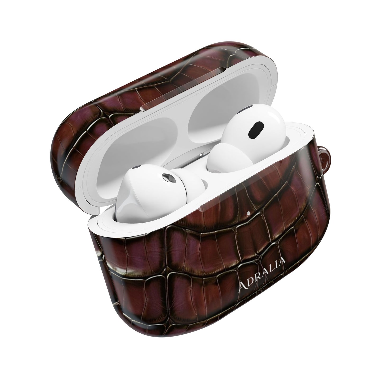 Croc-Embossed Burgundy AirPod Case – Luxe Protective Cover