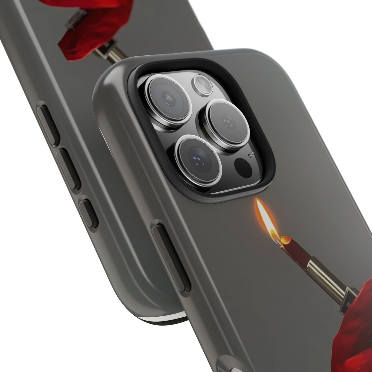 Red Glove Lighter Tough Phone Case — Dark Gothic Flame Protective Cover
